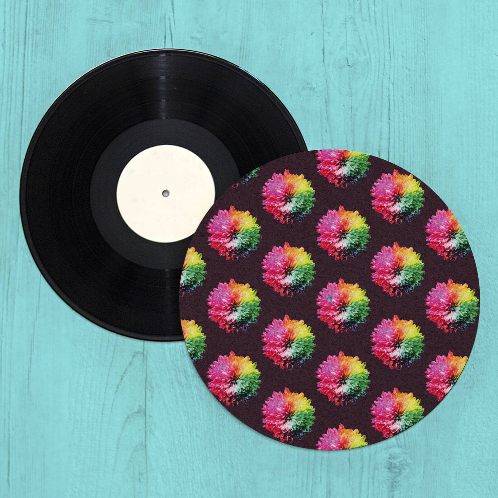 Fluro Flower Pattern Dark Slip Mat