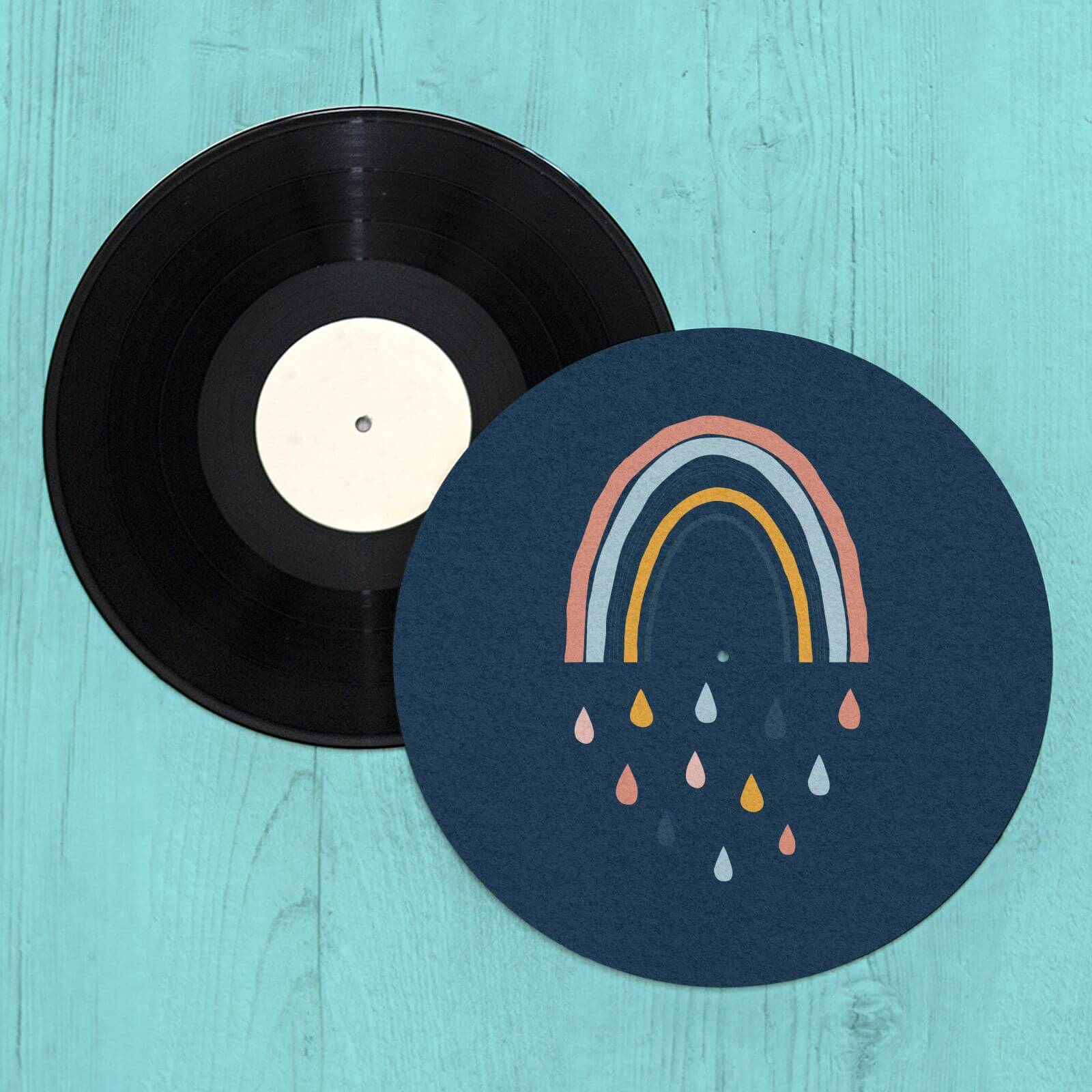 Rainbow And Rain Fall Slip Mat