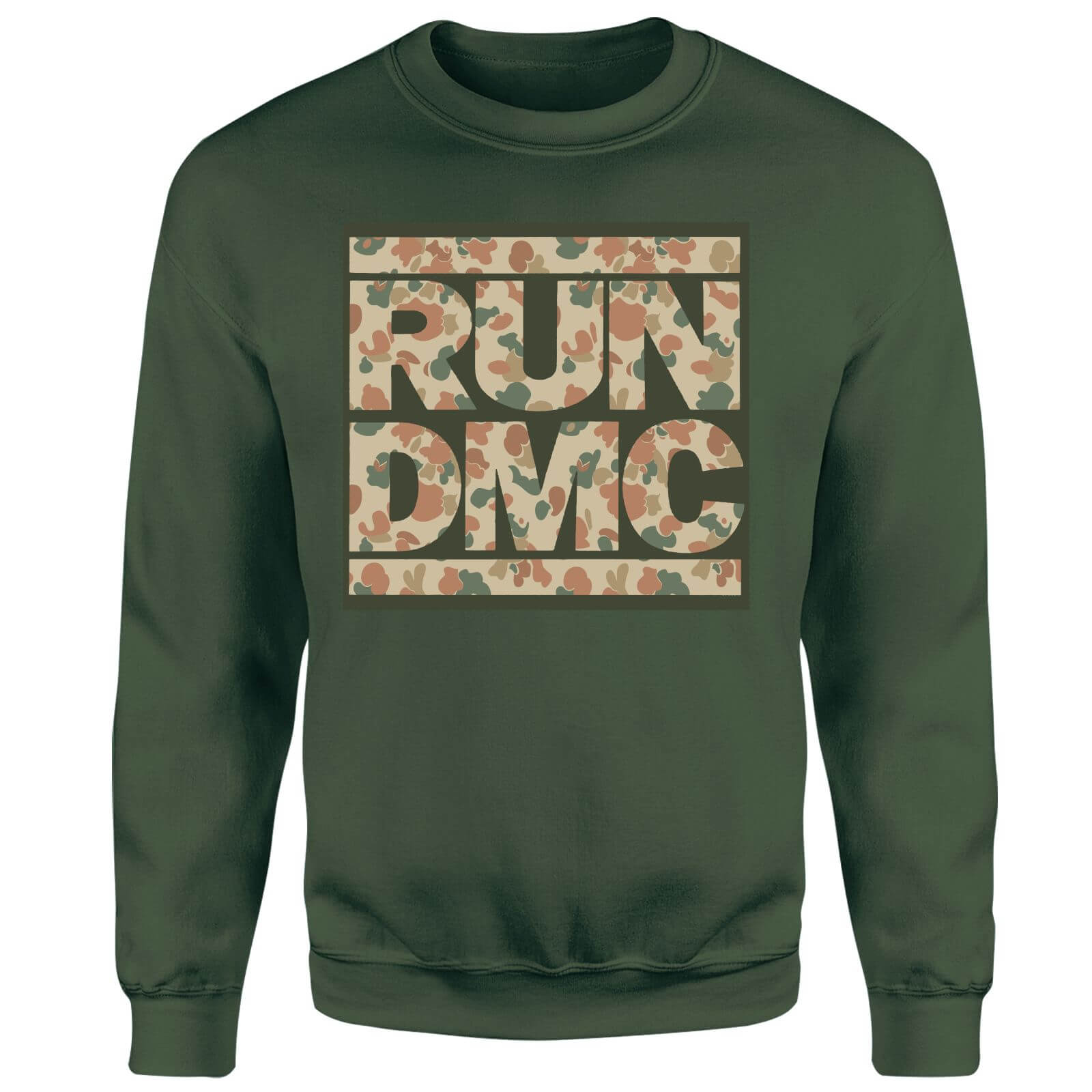 RUN DMC Camo Unisex Sweatshirt - Green - XXL