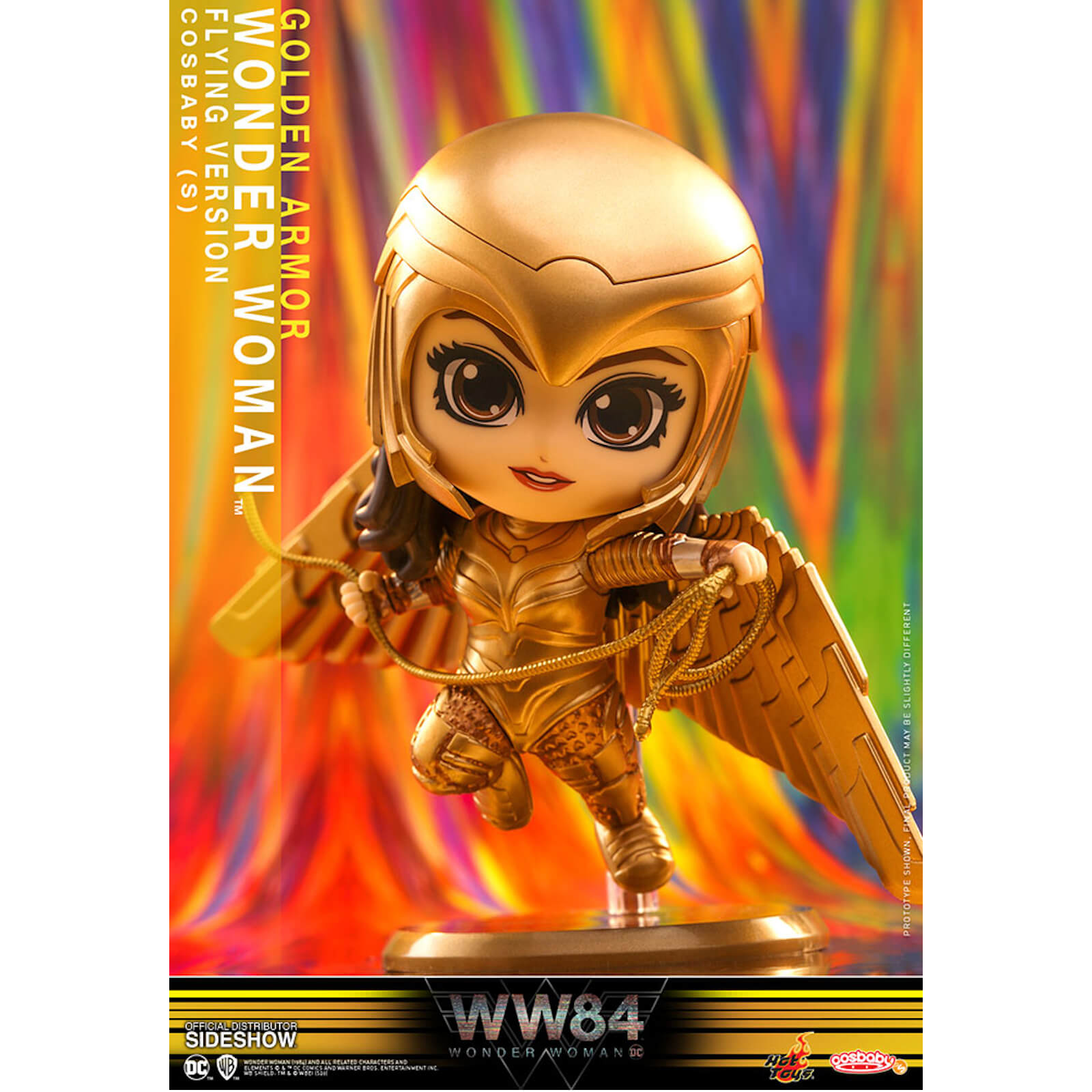 Hot Toys Wonder Woman 1984 Cosbaby Minifigura Armadura Dorada Mujer Maravilla (Versión Voladora) 10 cm