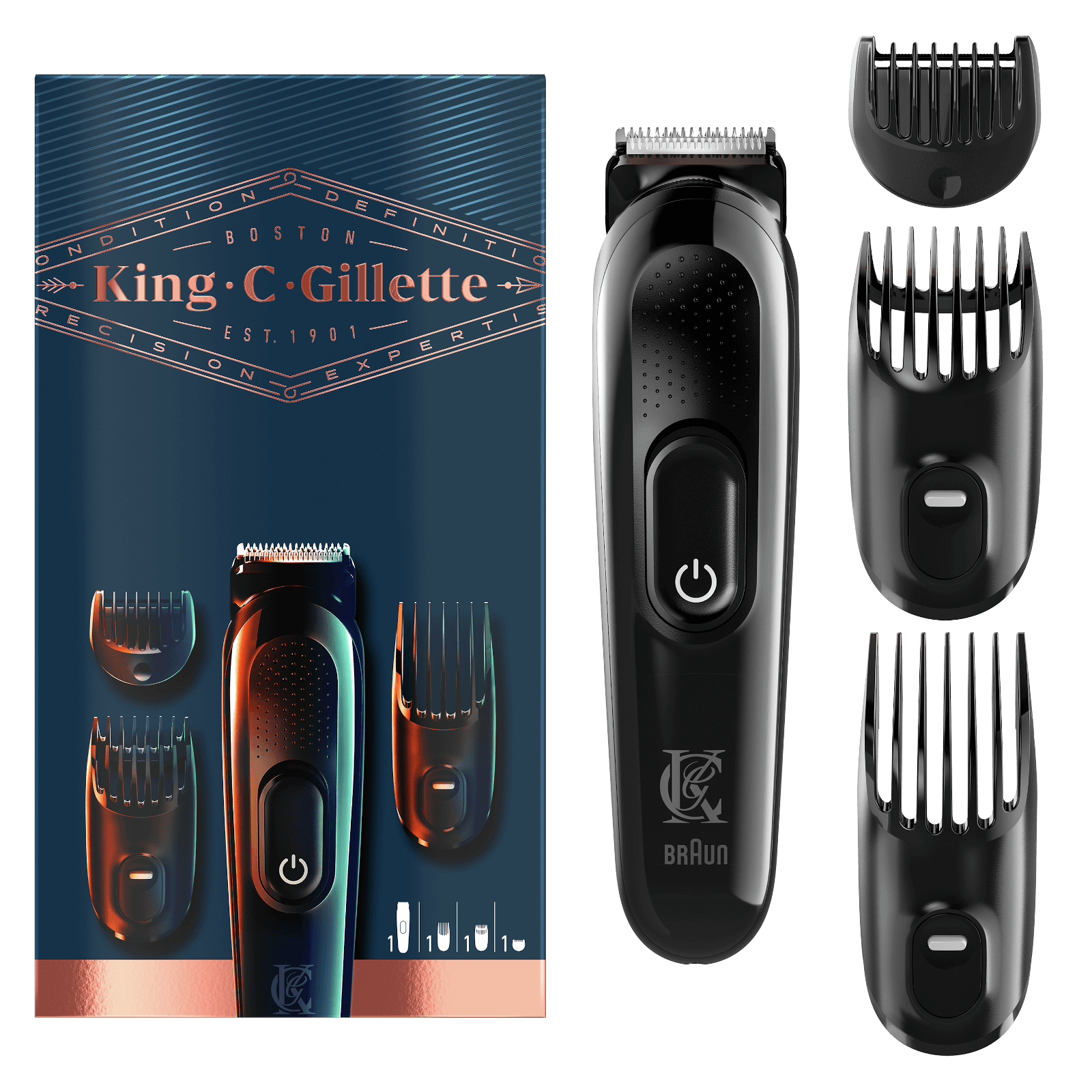 

Gillette King C. Gillette Men's Wireless Beard Trimmer with 3 Combs
