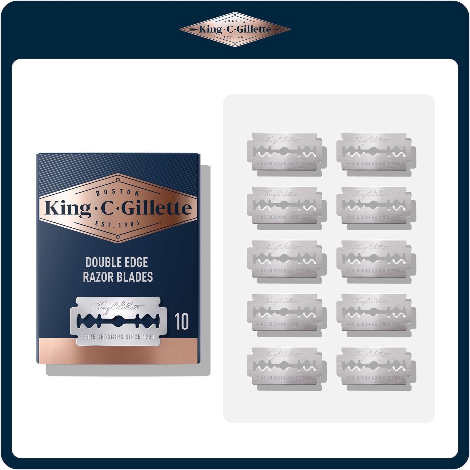 King C. Gillette Double Edge Safety Razor Blades - 10 Pack