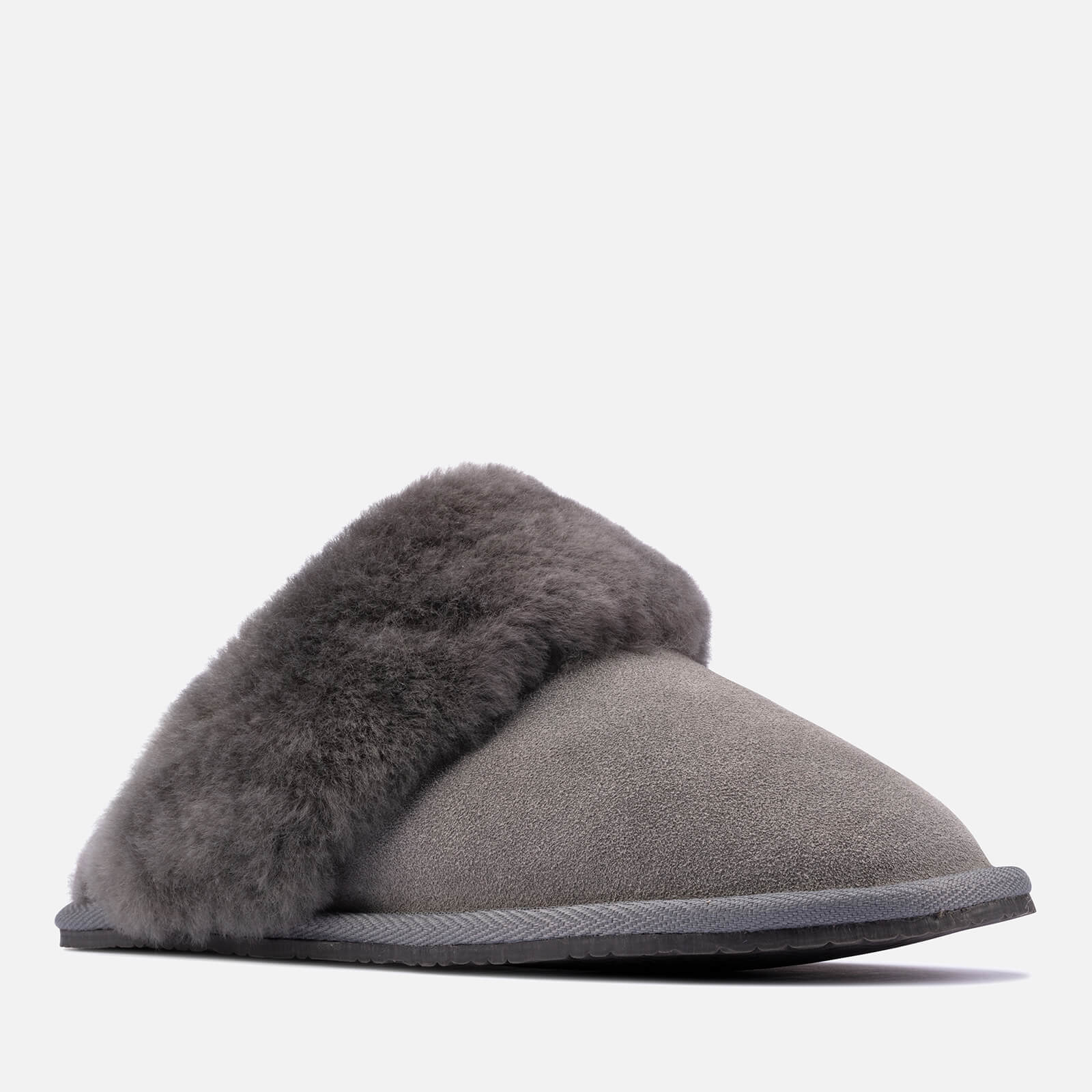 Clarks Women's Warm Lux Suede Mule Slippers - Grey - UK 3