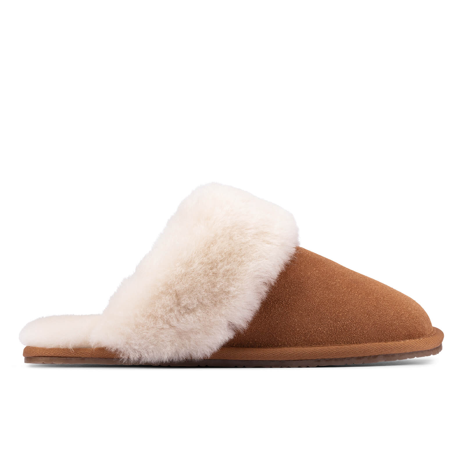 Clarks Women's Warm Lux Suede Mule Slippers - Tan - UK 3