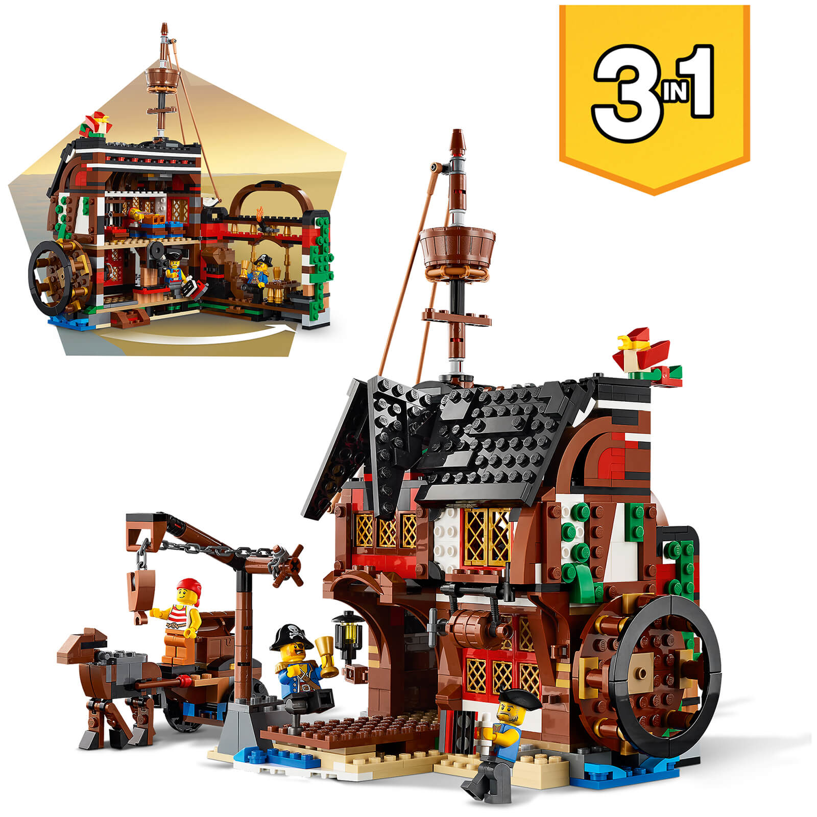 LEGO Creator: 3 in 1 Pirate Ship Toy Set (31109)