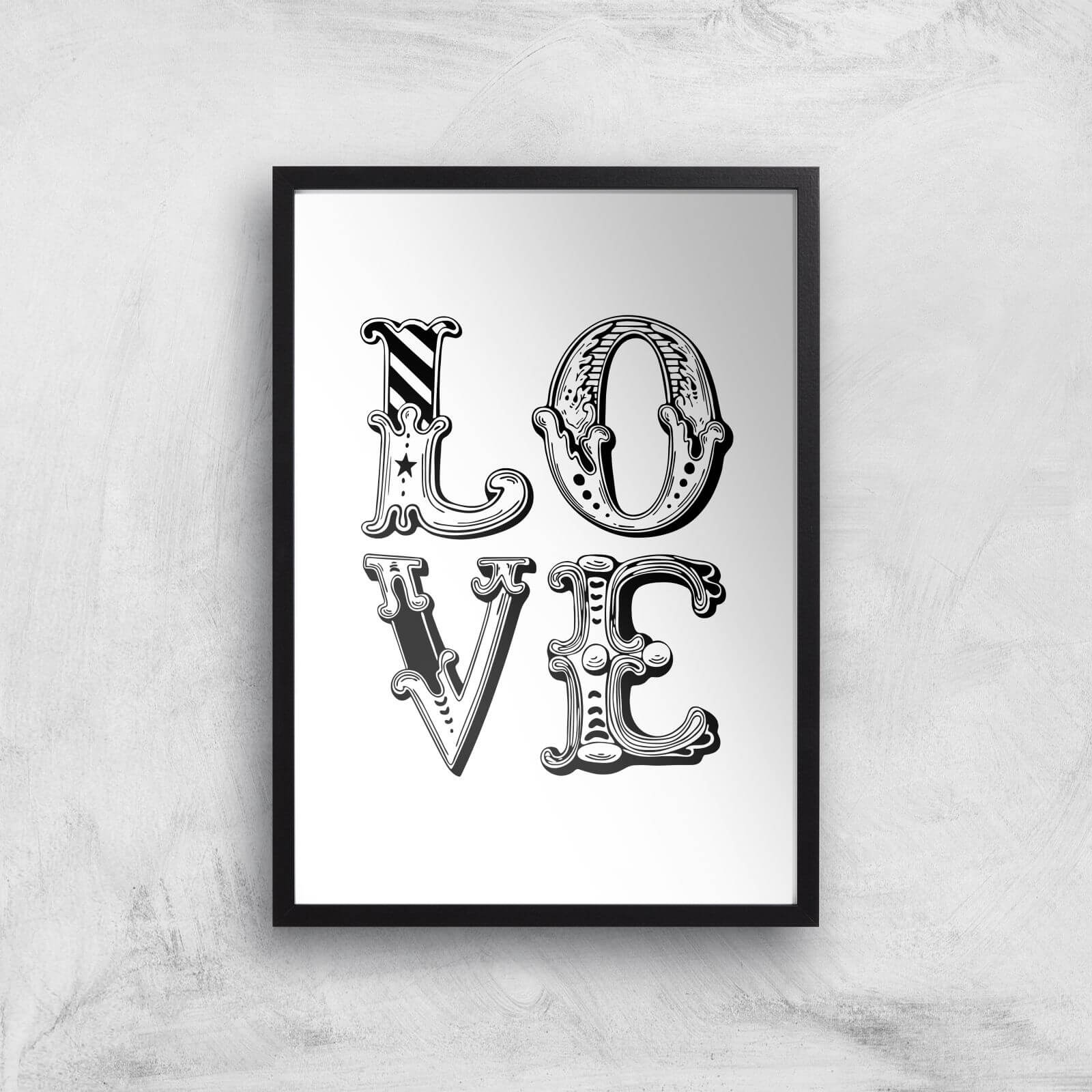 The Motivated Type Love CARNIVAL Giclee Art Print - A3 - Black Frame