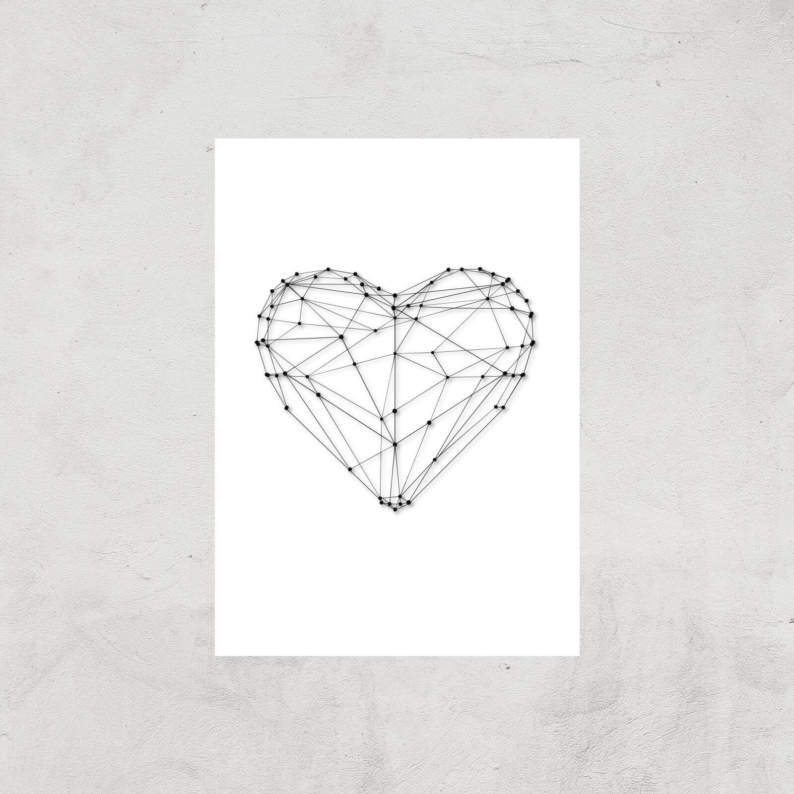 The Motivated Type Love Heart Polygon Giclee Art Print - A4 - Print Only