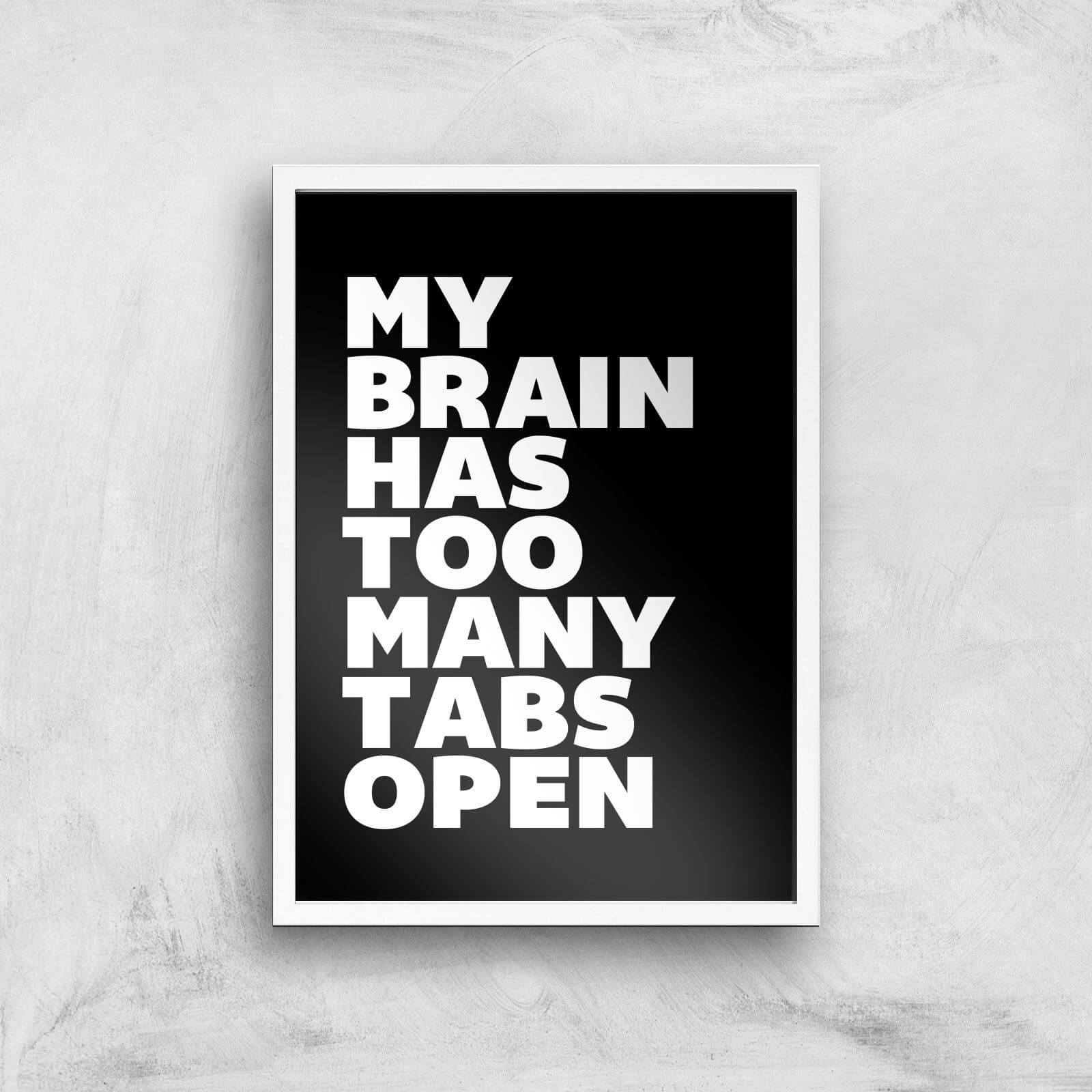 The Motivated Type My Brain Has Too Many Tabs Open Giclee Art Print - A3 - White Frame