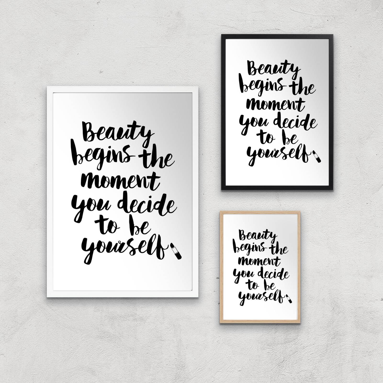The Motivated Type Beauty Begins The Moment You Decide To Be Yourself Lipstick Giclee Art Print - A4 - Print Only