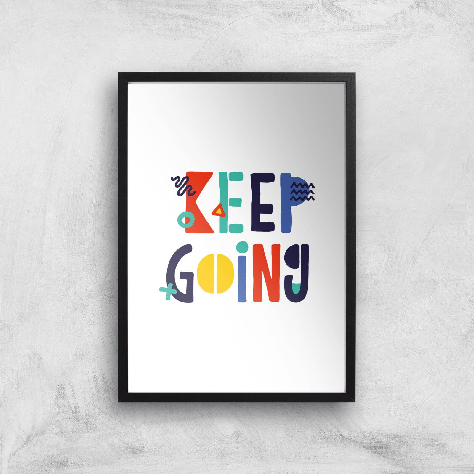 The Motivated Type Keep Going Colour Giclee Art Print - A2 - Black Frame