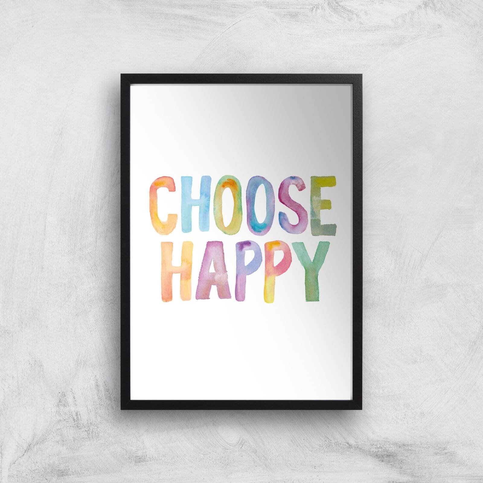 The Motivated Type Choose Happy Giclee Art Print - A3 - Black Frame