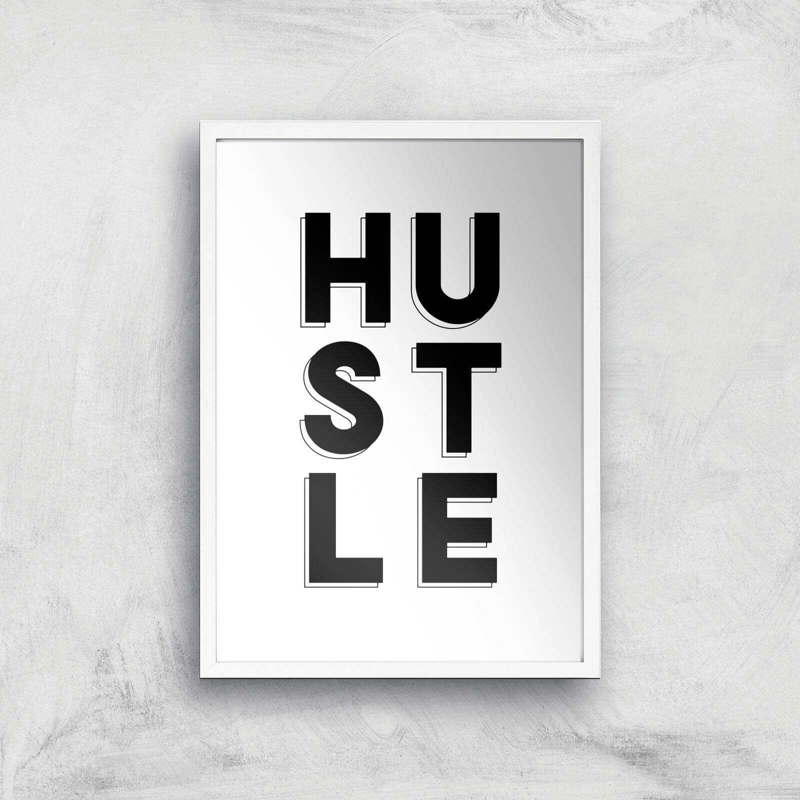 The Motivated Type Hustle 3D Giclee Art Print - A3 - White Frame