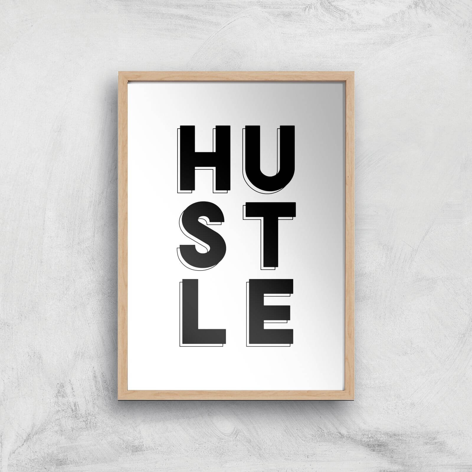 The Motivated Type Hustle 3D Giclee Art Print - A2 - Wooden Frame