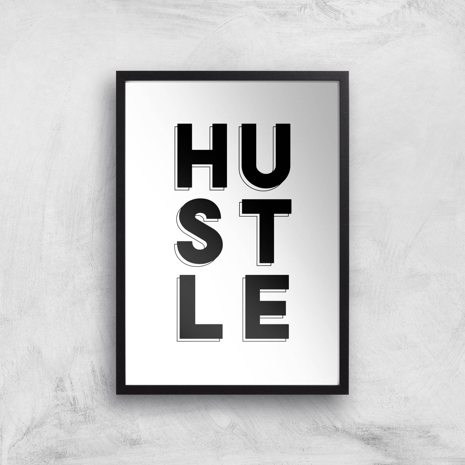 The Motivated Type Hustle 3D Giclee Art Print - A2 - Black Frame