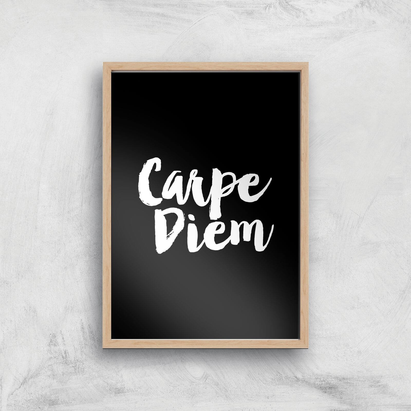 The Motivated Type Carpe Diem Giclee Art Print - A4 - Wooden Frame