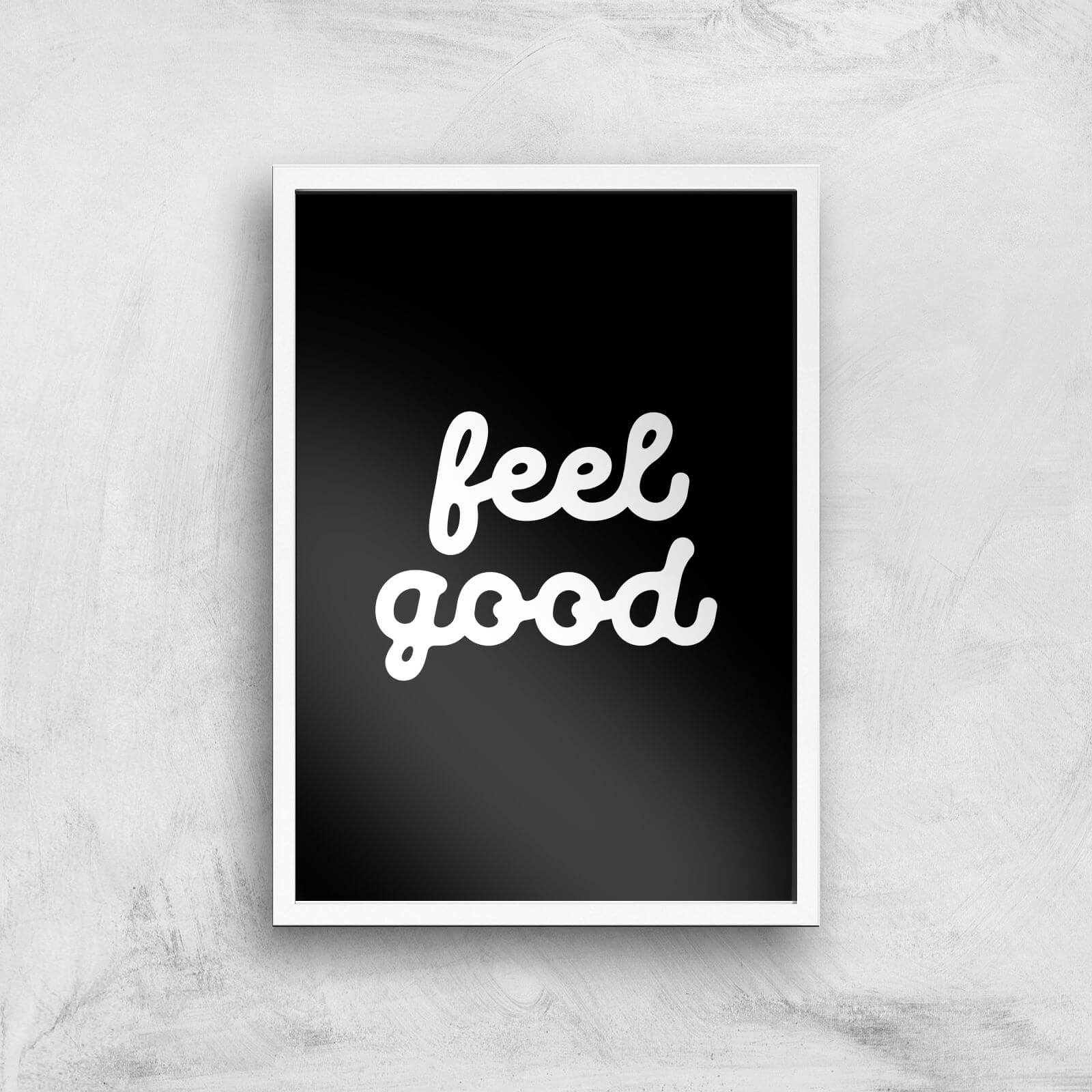 The Motivated Type Feel Good Black Giclee Art Print - A3 - White Frame