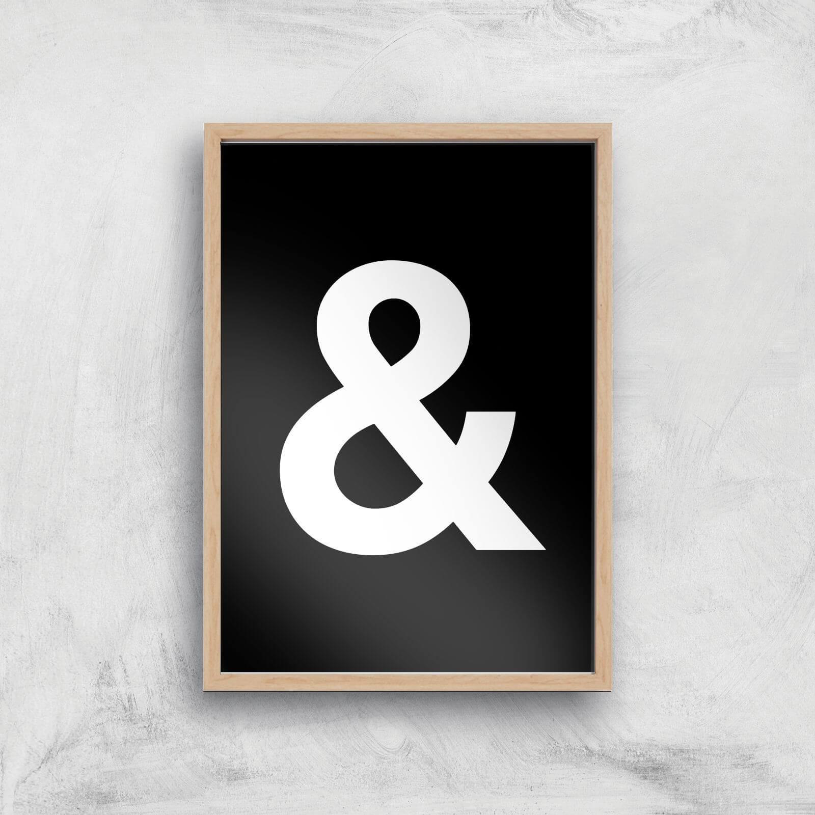 The Motivated Type Ampersand Black Giclee Art Print - A3 - Wooden Frame