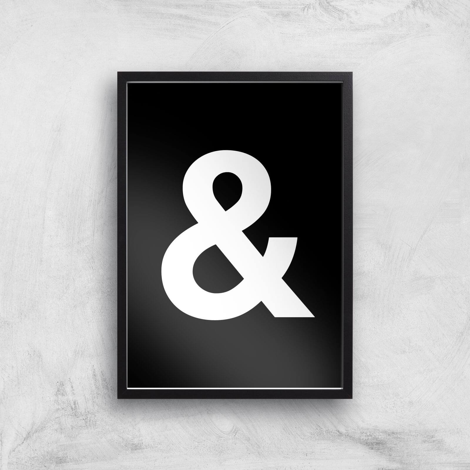 The Motivated Type Ampersand Black Giclee Art Print - A3 - Black Frame