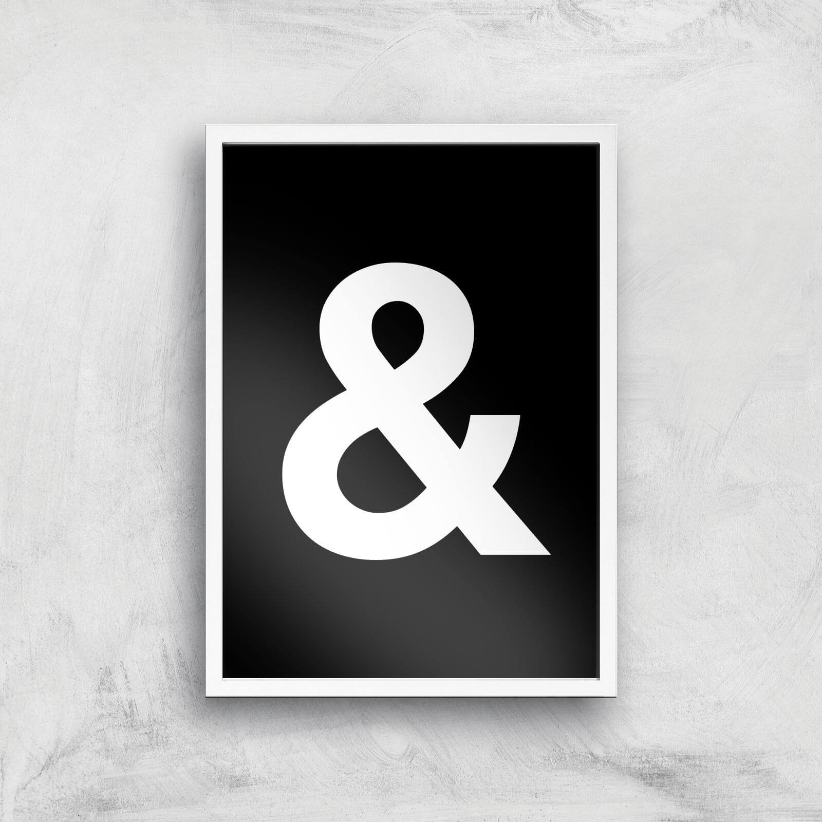 The Motivated Type Ampersand Black Giclee Art Print - A2 - White Frame