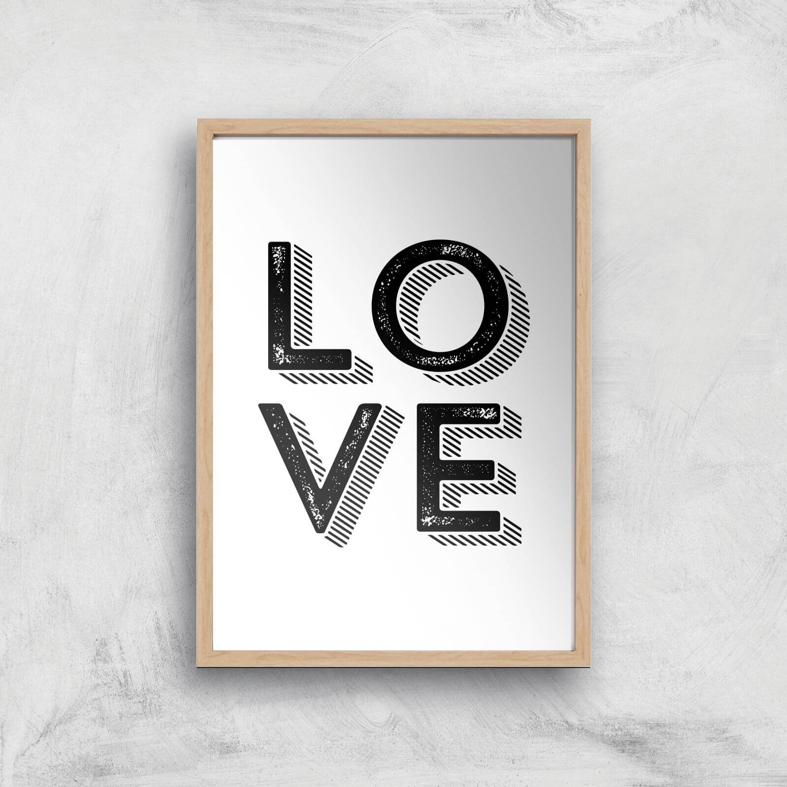 The Motivated Type LOVE Letterpress Giclee Art Print - A3 - Wooden Frame