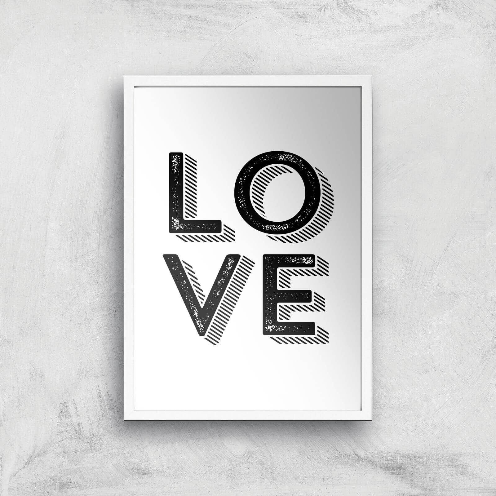 The Motivated Type LOVE Letterpress Giclee Art Print - A3 - White Frame