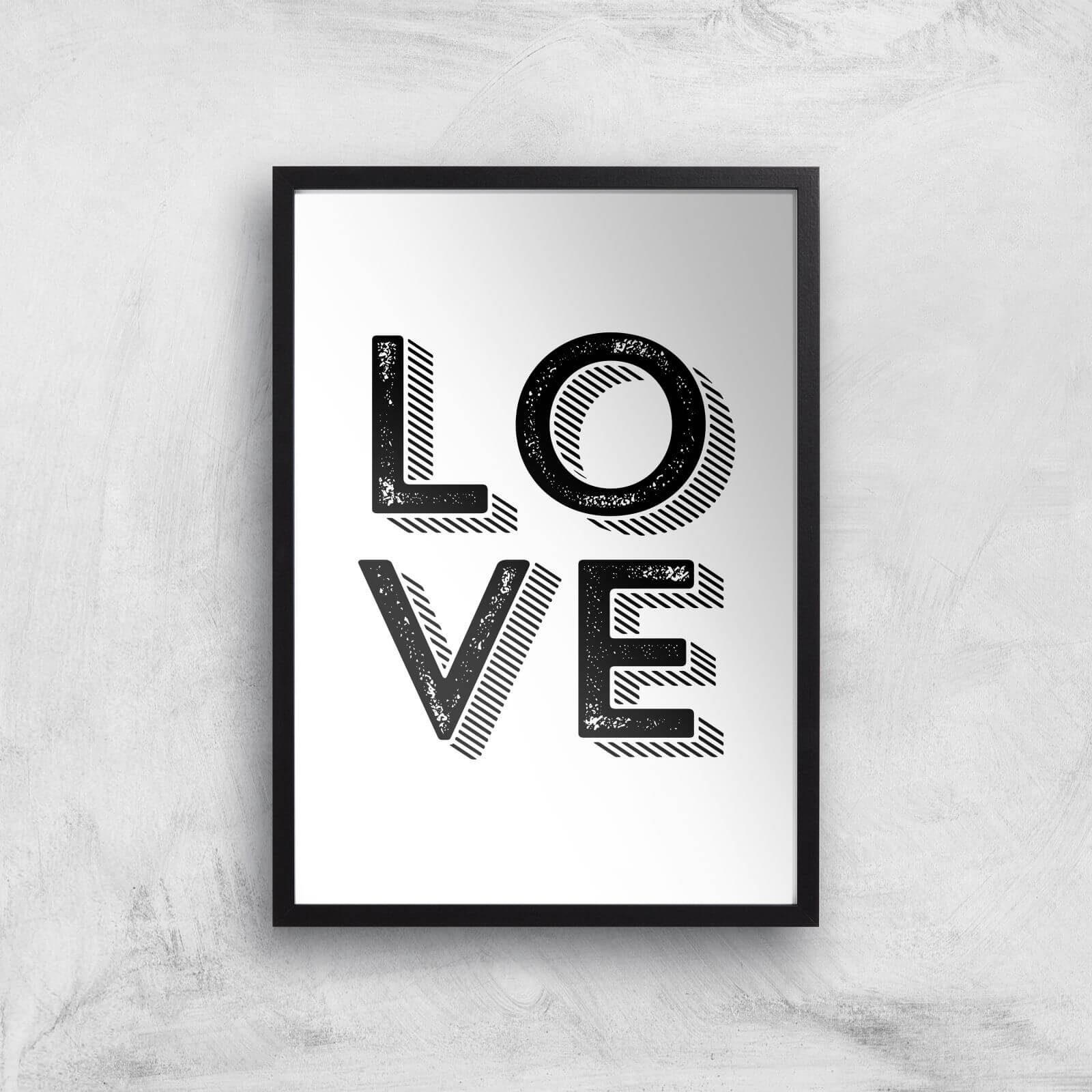 The Motivated Type LOVE Letterpress Giclee Art Print - A2 - Black Frame