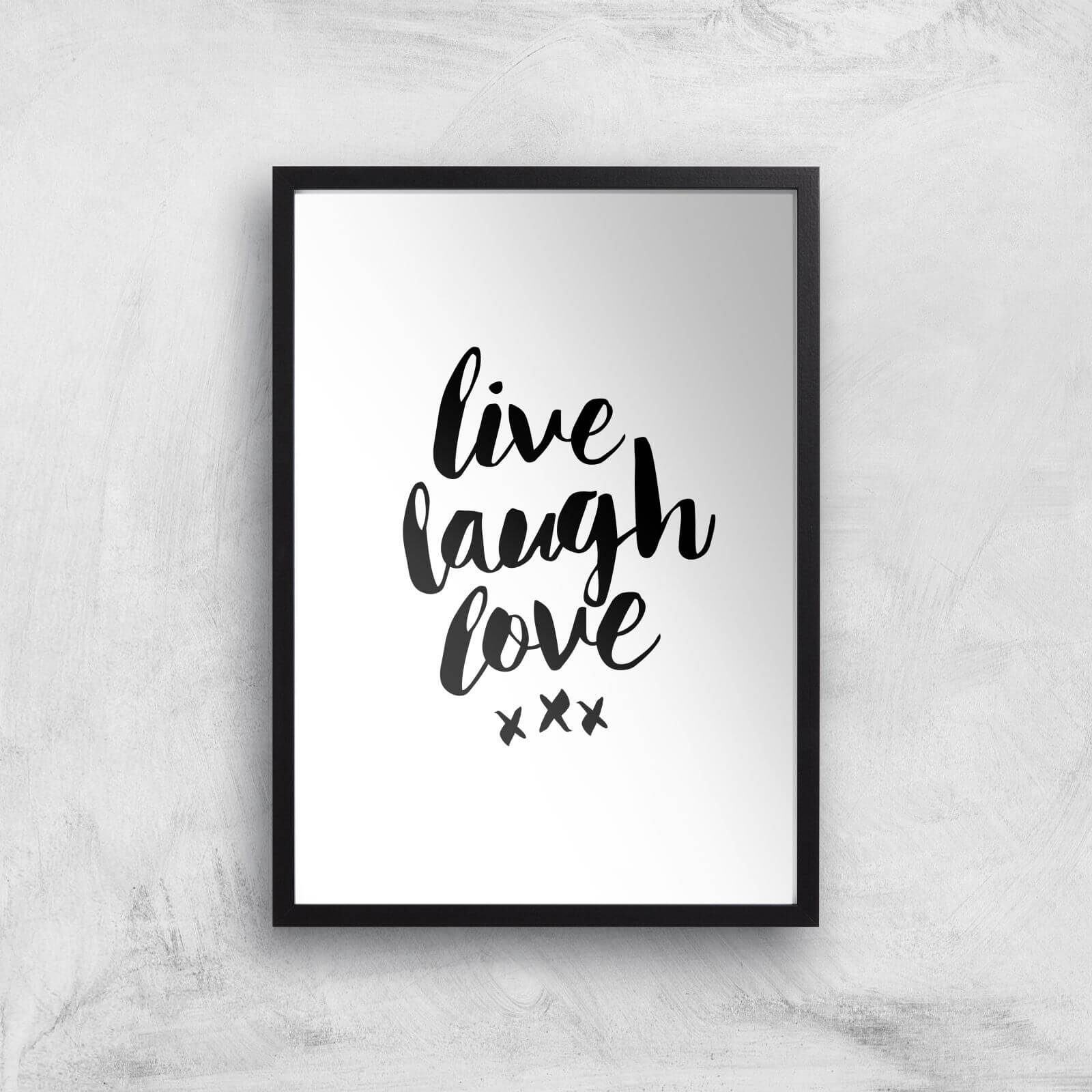 The Motivated Type Live Laugh Love Giclee Art Print - A3 - Black Frame