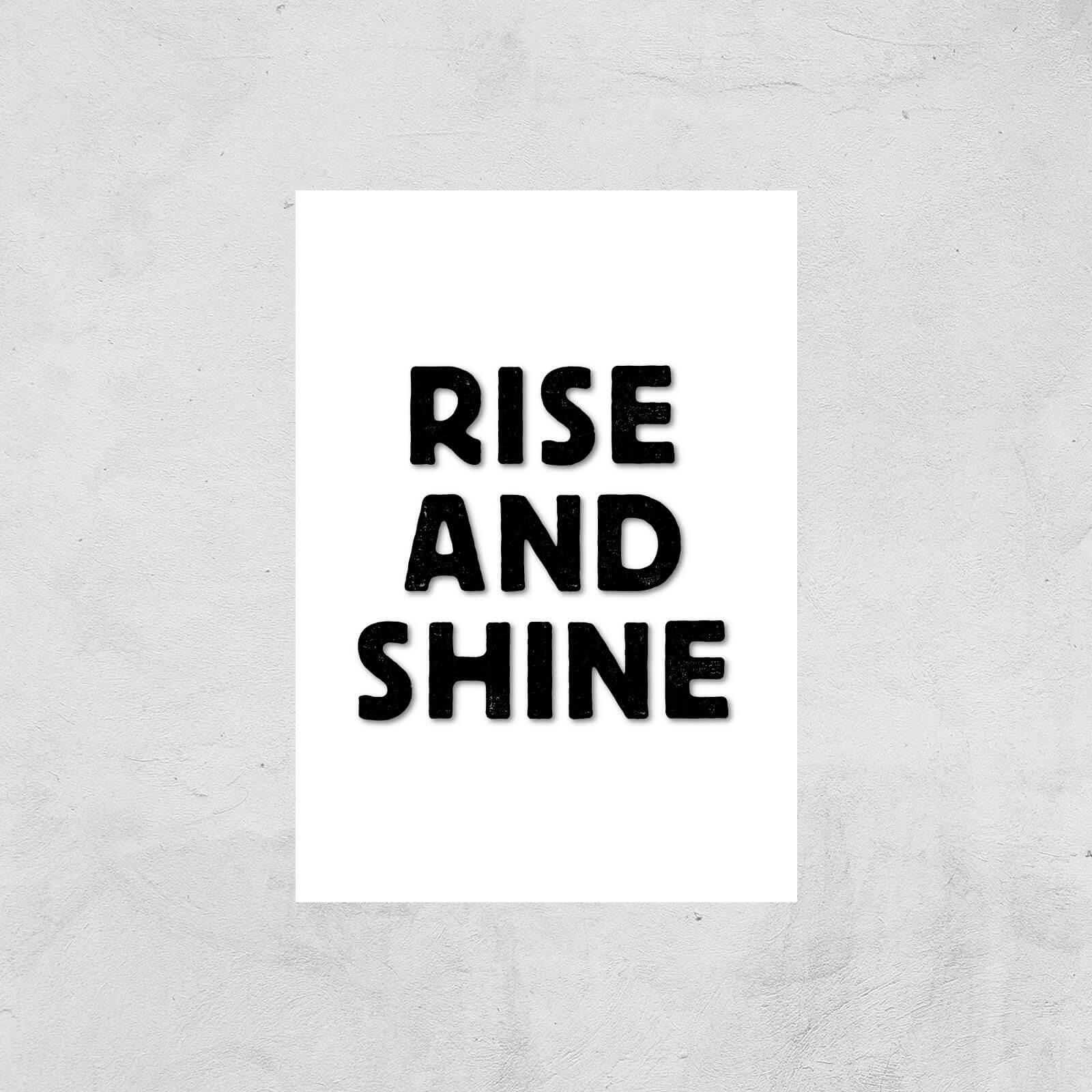 The Motivated Type Rise And Shine Letterpress Giclee Art Print - A4 - Print Only