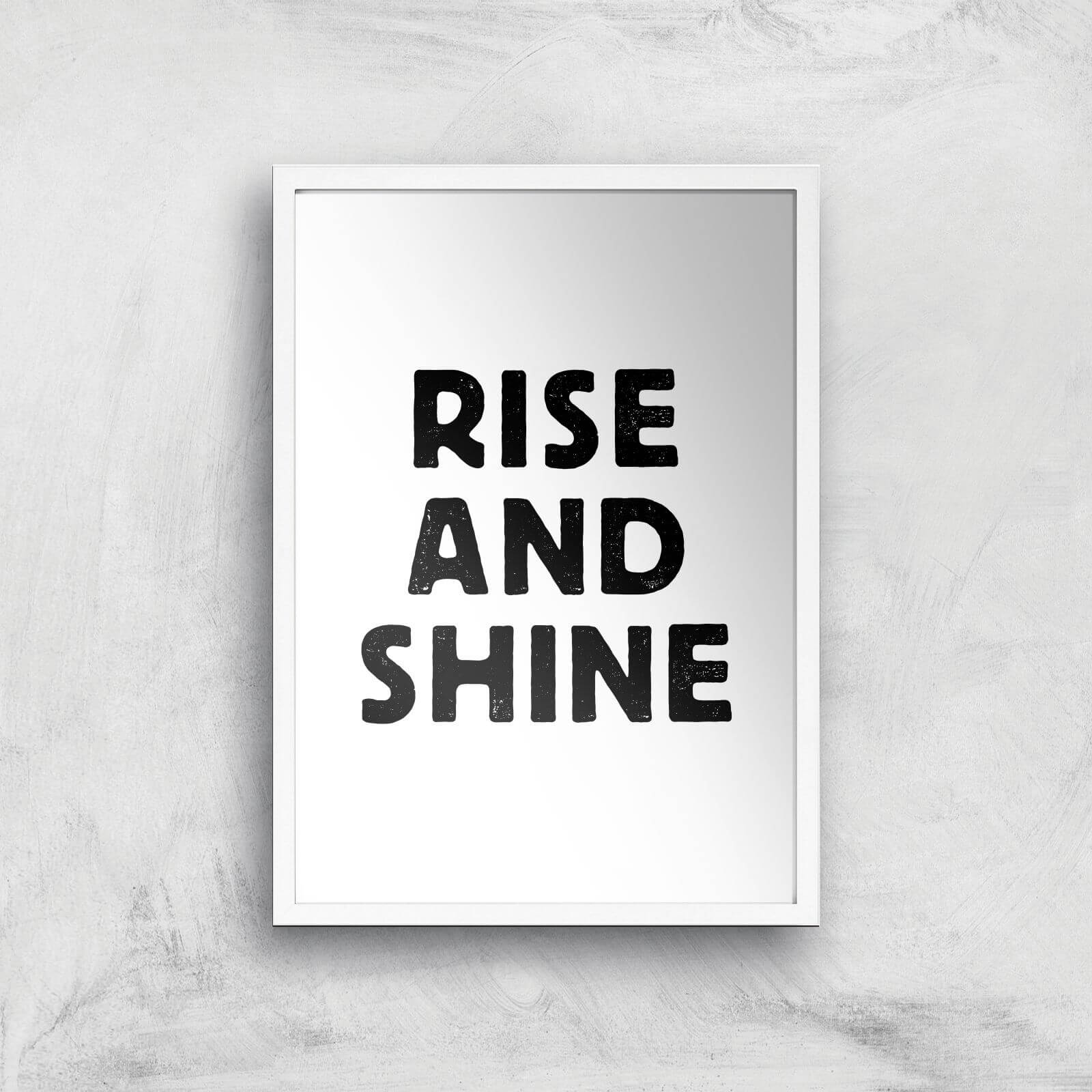 The Motivated Type Rise And Shine Letterpress Giclee Art Print - A2 - White Frame