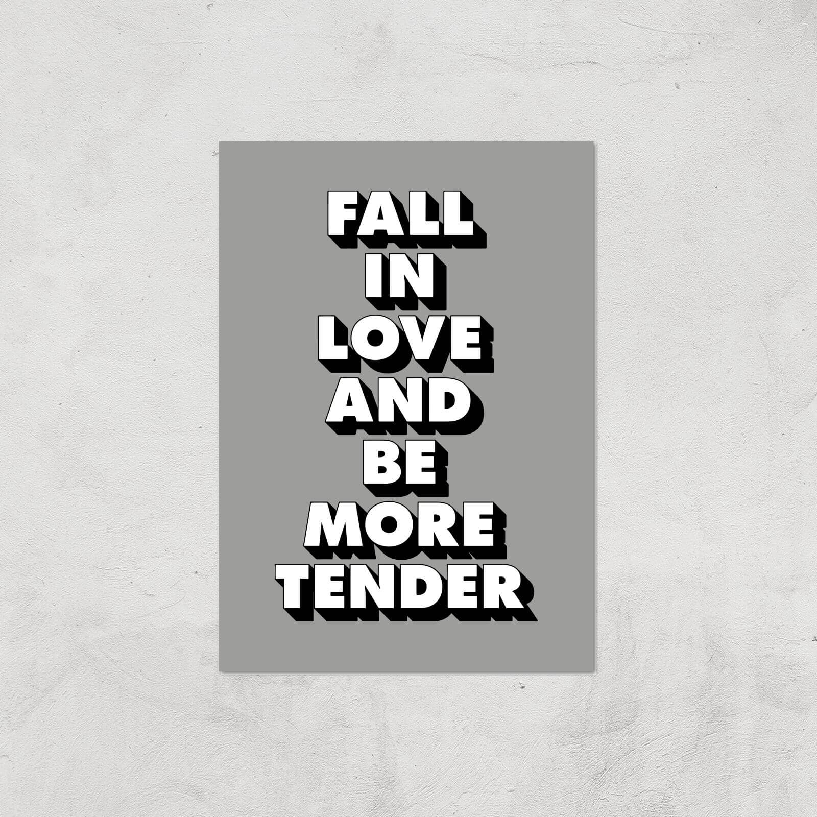 The Motivated Type Fall In Love And Be More Tender 3D Giclee Art Print - A2 - Print Only