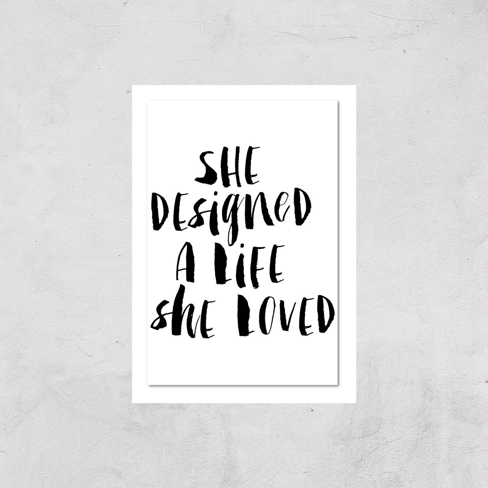 The Motivated Type She Designed The Life She Loved Watercolour Giclee Art Print - A4 - Print Only