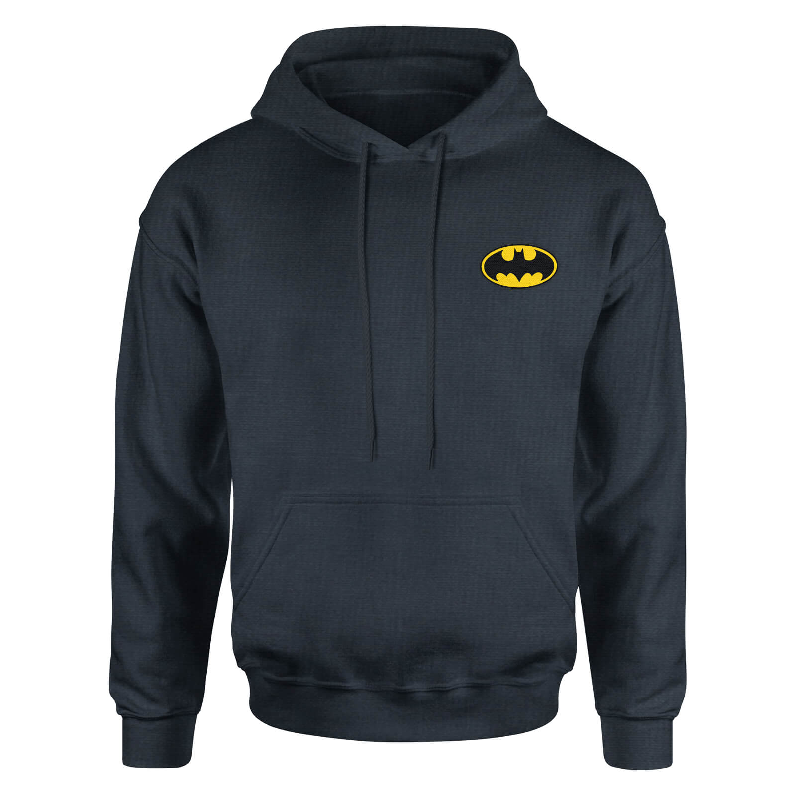 DC Batman Logo Embroidered Kids' Piped Hoodie - Navy - 7-8 ans
