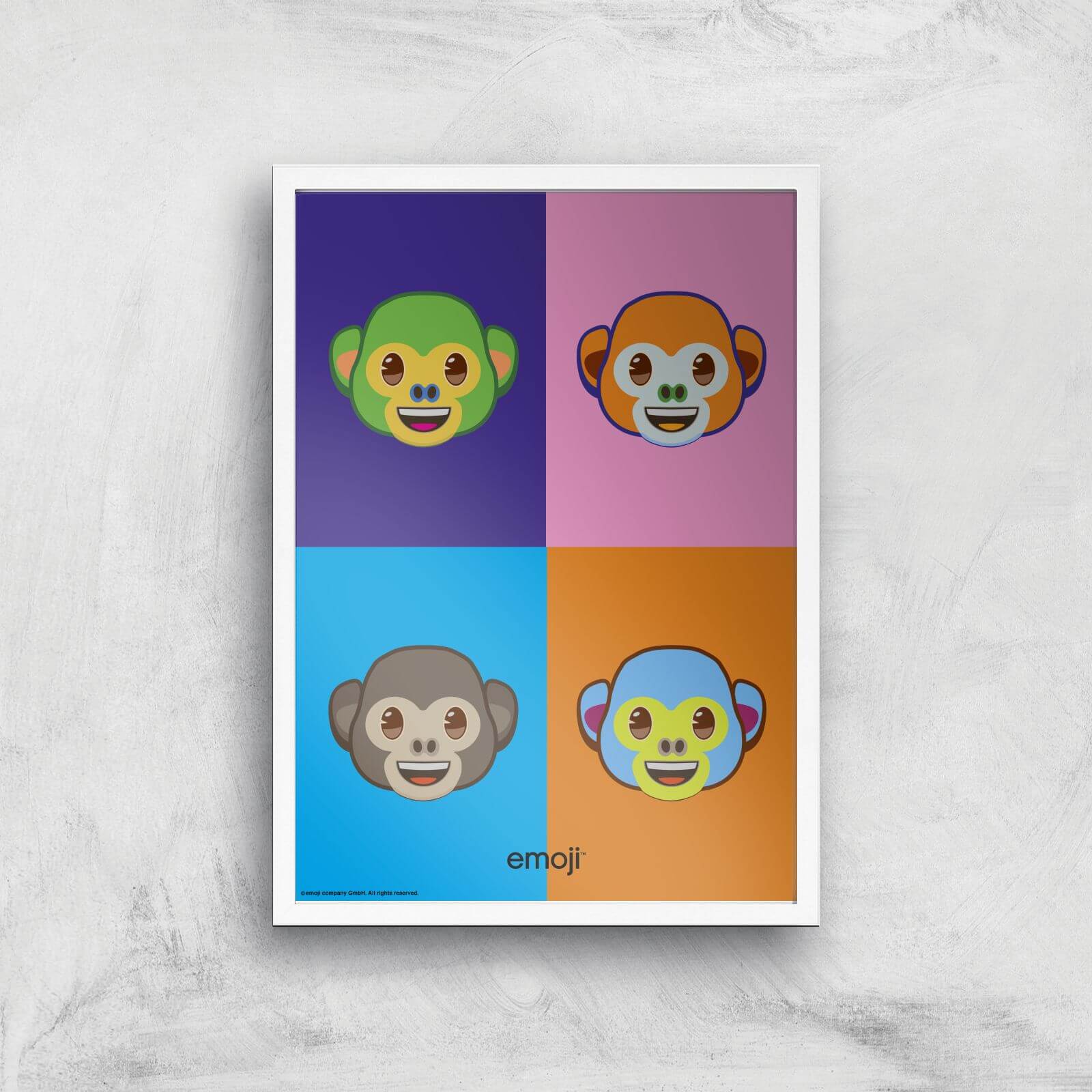Emoji Pop Art Giclee Art Print - A2 - White Frame