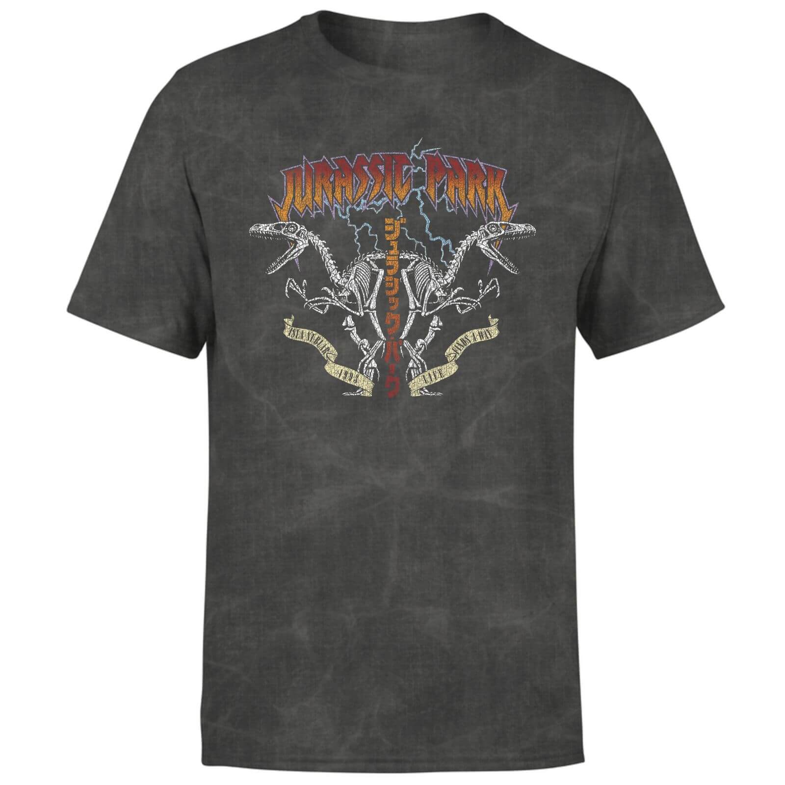 Jurassic Park Raptor Twinz Unisex T-Shirt - Black Acid Wash - S