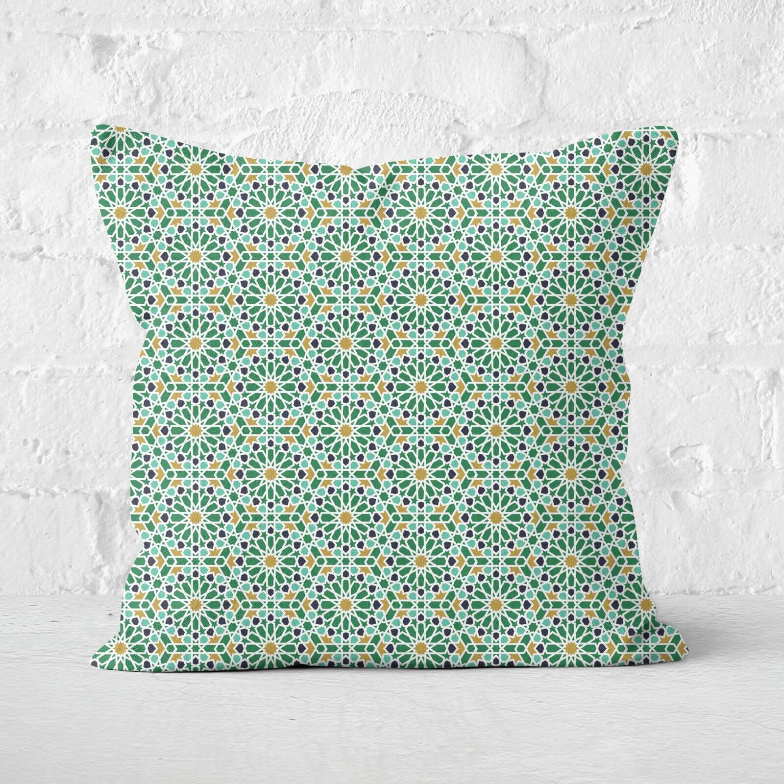Eid Mubarak Colourful Tile Pattern Square Cushion - 60x60cm - Soft Touch