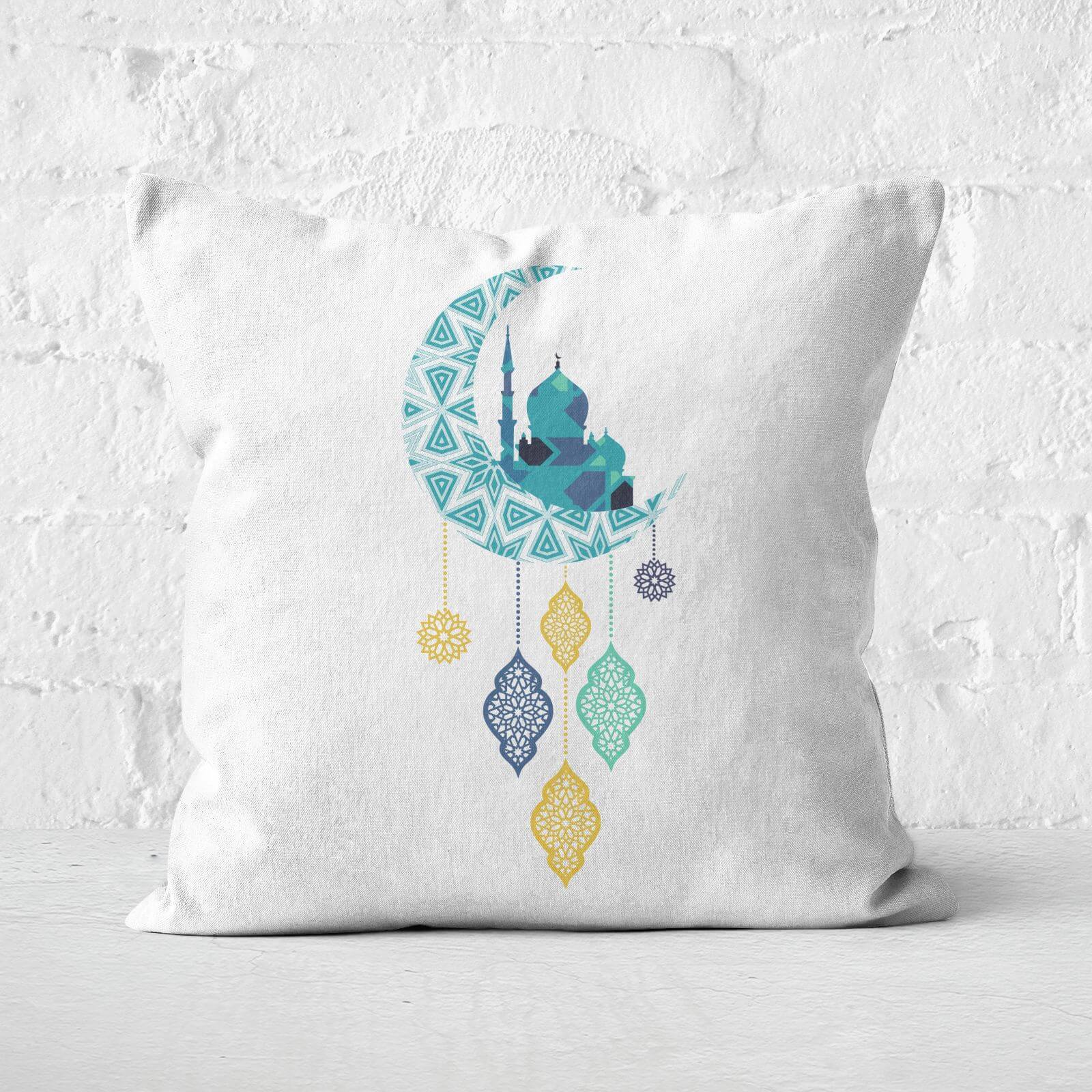 Eid Mubarak Moon Charm Square Cushion - 60x60cm - Soft Touch