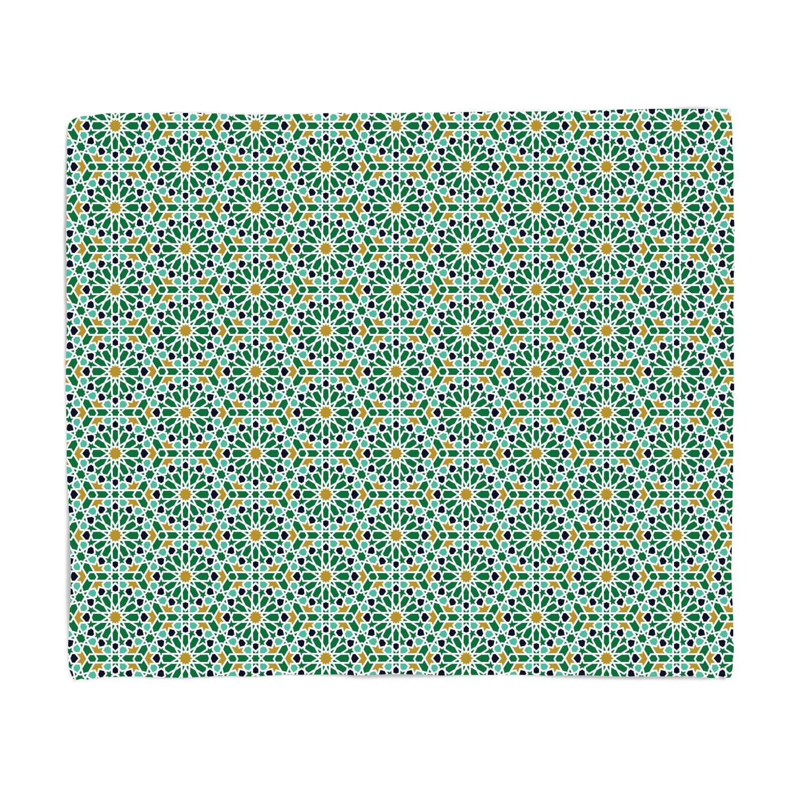 Eid Mubarak Tile Earth Tones Fleece Blanket