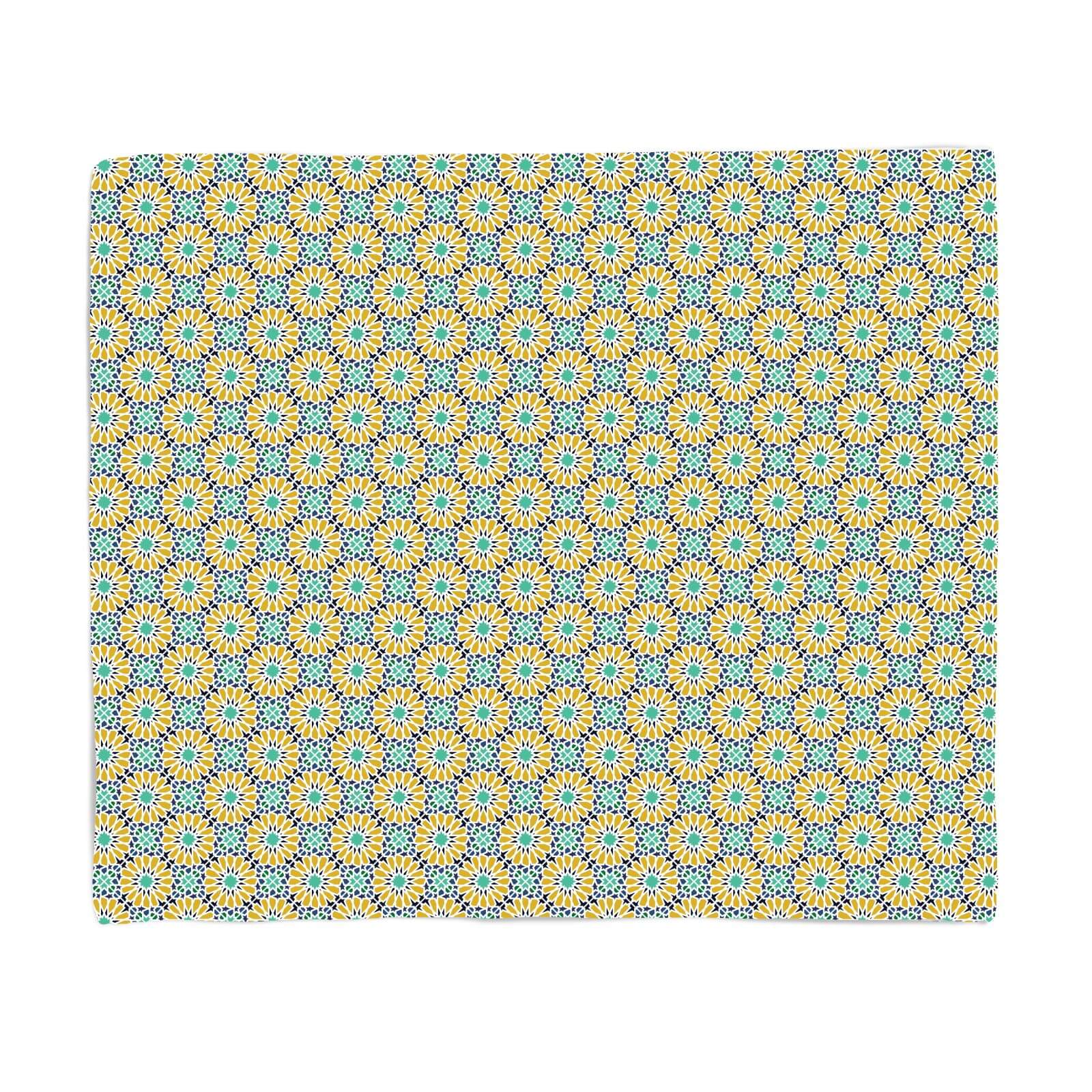 Eid Mubarak Flower Fleece Blanket