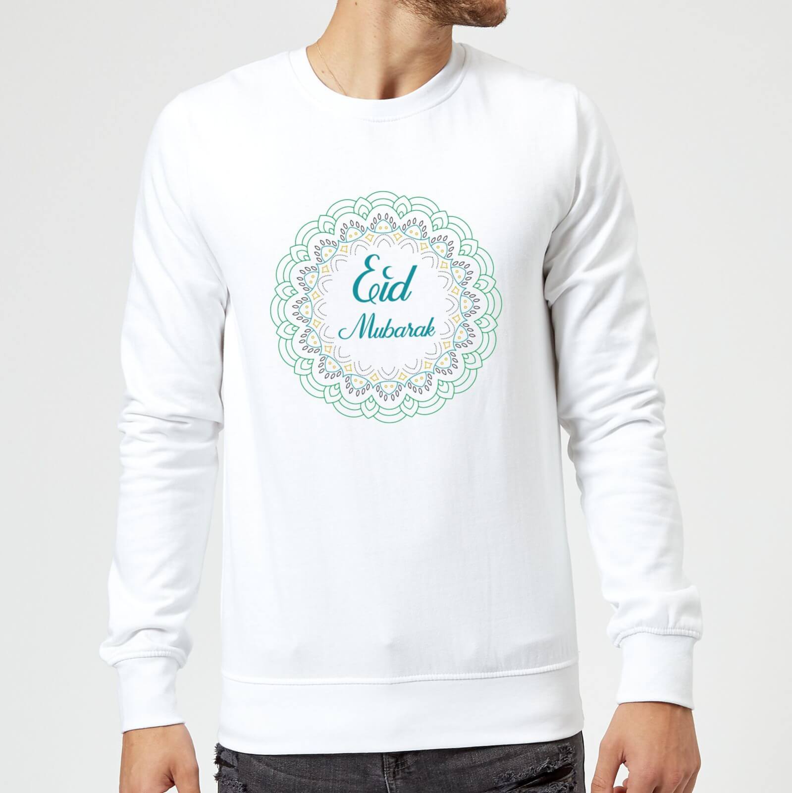 Eid Mubarak Rainbow Mandala Sweatshirt - White - S - White