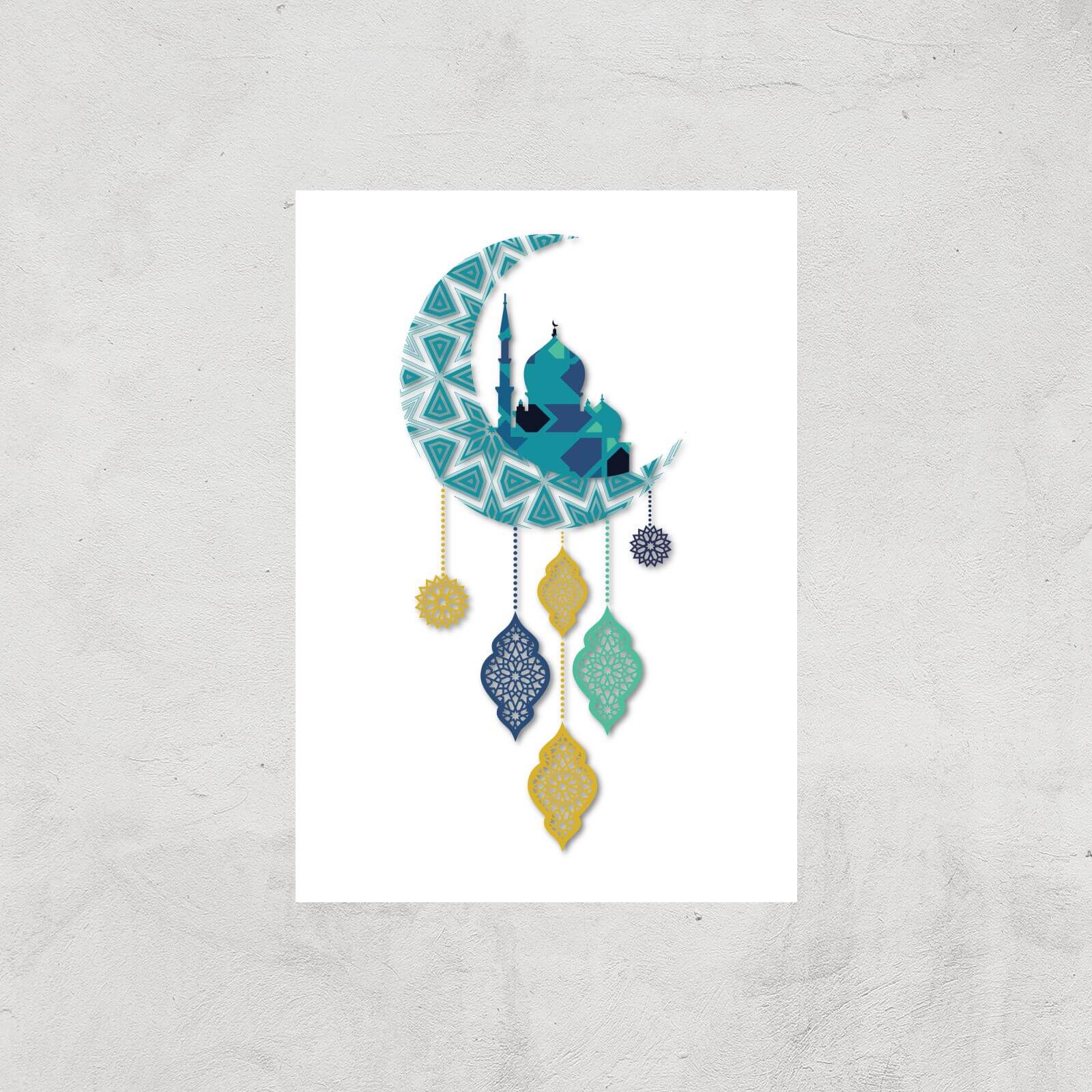 Eid Mubarak Moon Charm Giclee Art Print - A2 - Print Only