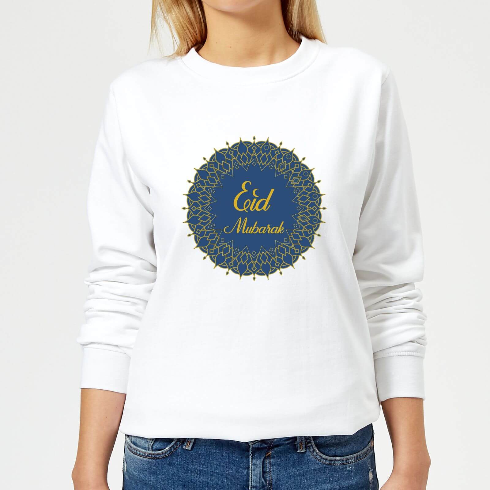 Eid Mubarak Royal Tones Wreath Women's Sweatshirt - White - XS - White