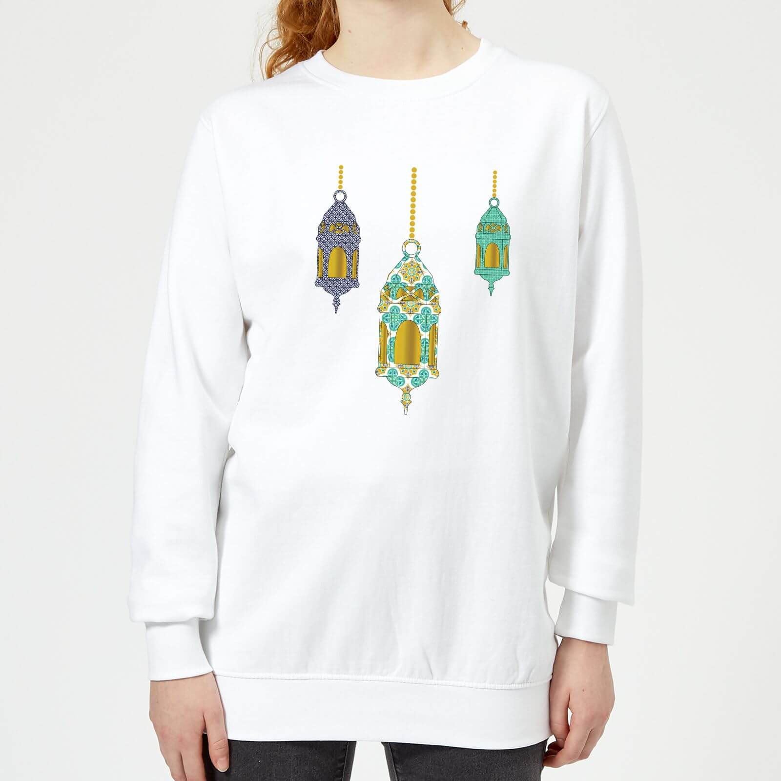 Eid Mubarak Lamps Women's Sweatshirt - White - XS - White
