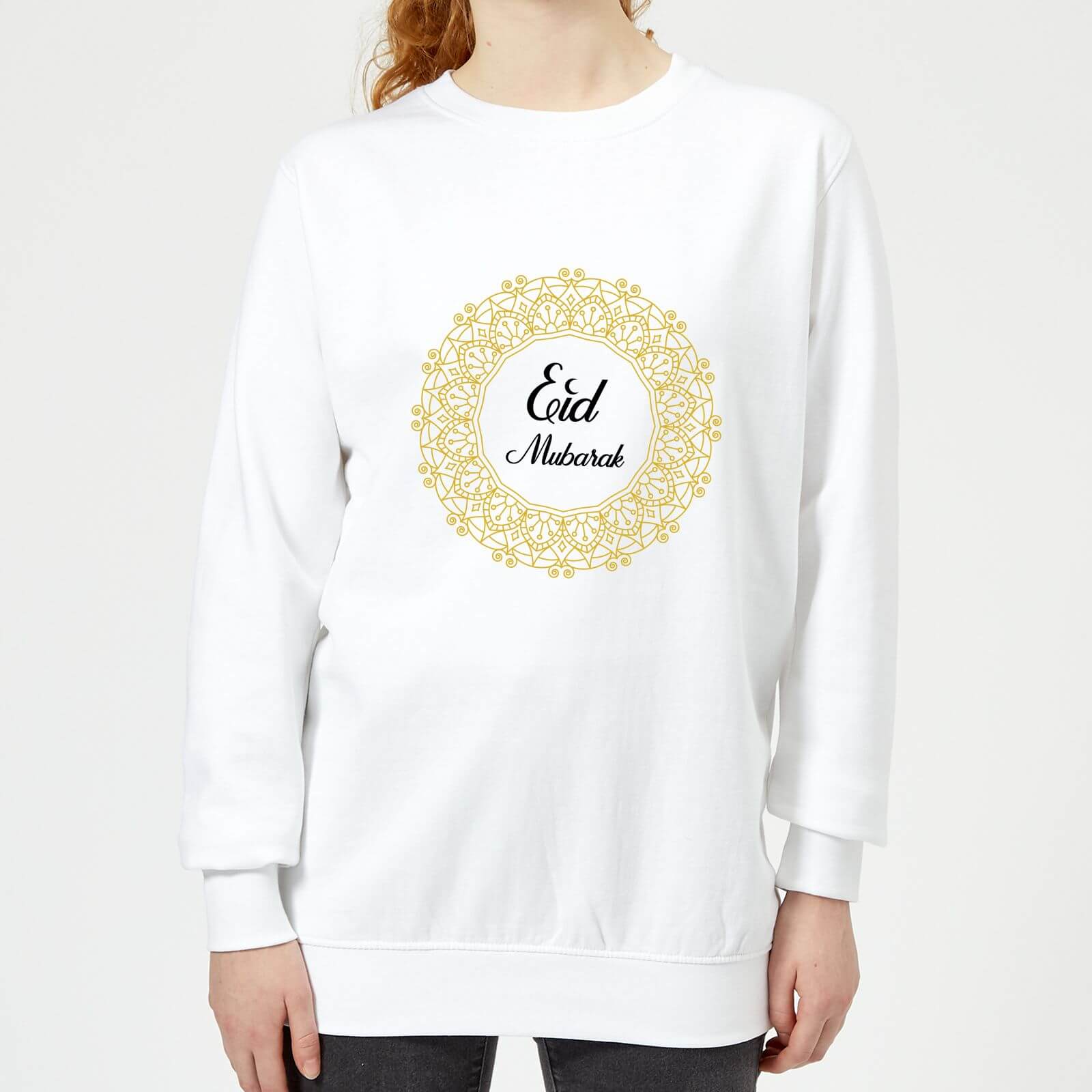 Eid Mubarak Golden Wreath Women's Sweatshirt - White - XS - White
