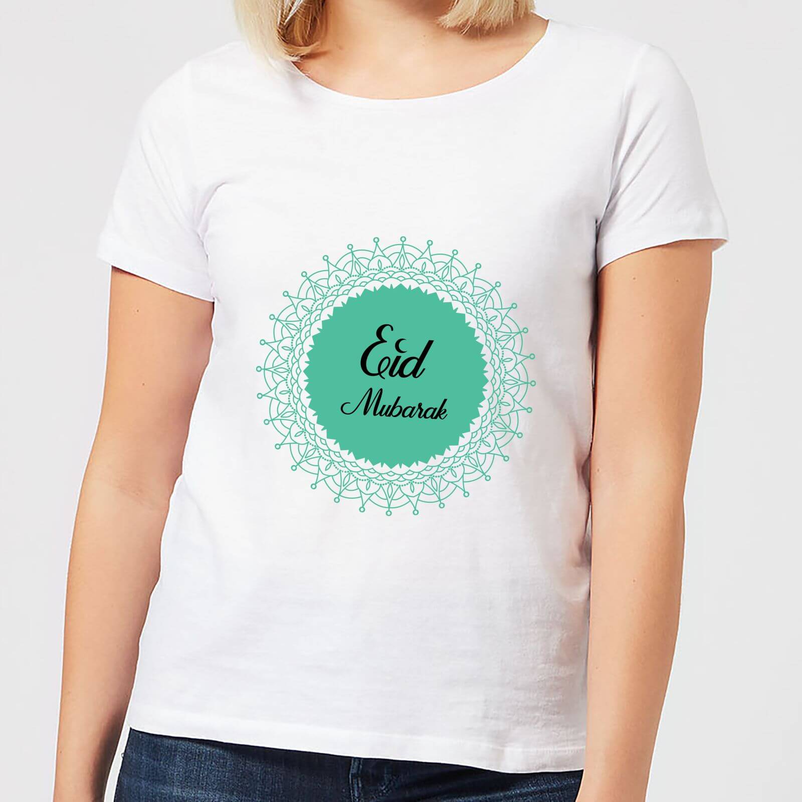 Eid Mubarak Earth Tone Wreath Women's T-Shirt - White - XXL - White