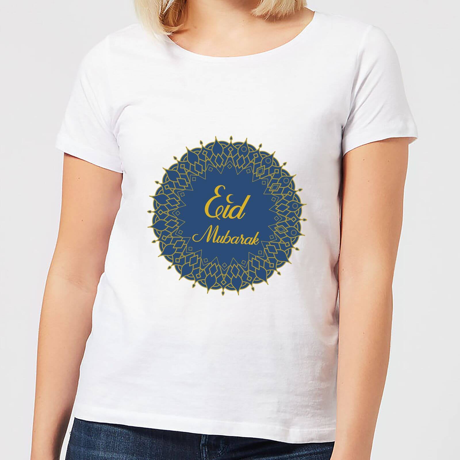 Eid Mubarak Royal Tones Wreath Women's T-Shirt - White - S - White