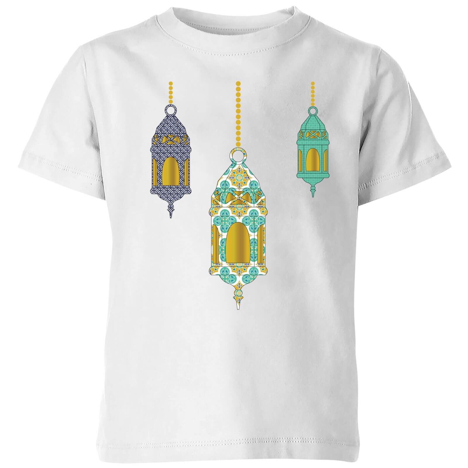 Eid Mubarak Lamps Kids' T-Shirt - White - 3-4 Years - White