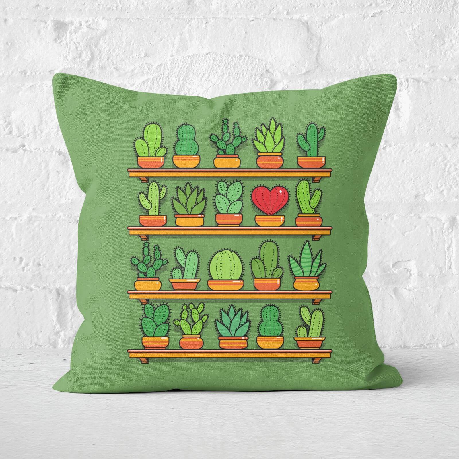 Love Yourself Cactus Heart Square Cushion - 50x50cm - Soft Touch