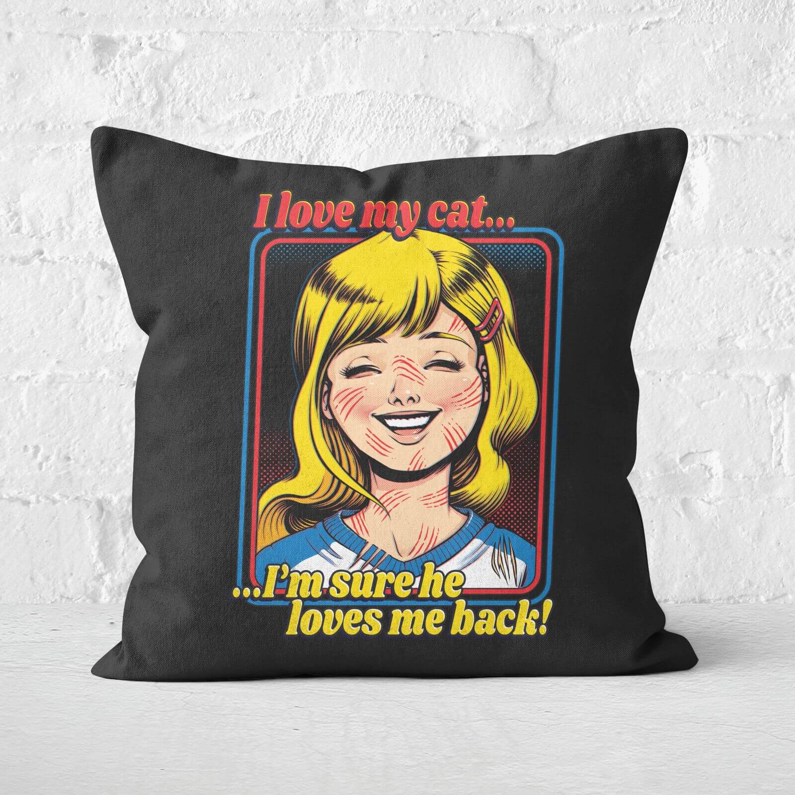 I Love My Cat... Square Cushion - 60x60cm - Soft Touch