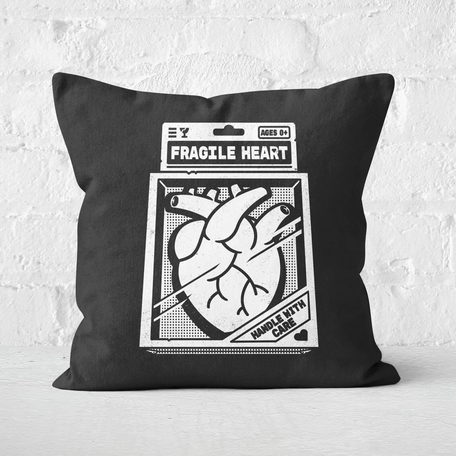 Fragile Heart Square Cushion - 60x60cm - Soft Touch