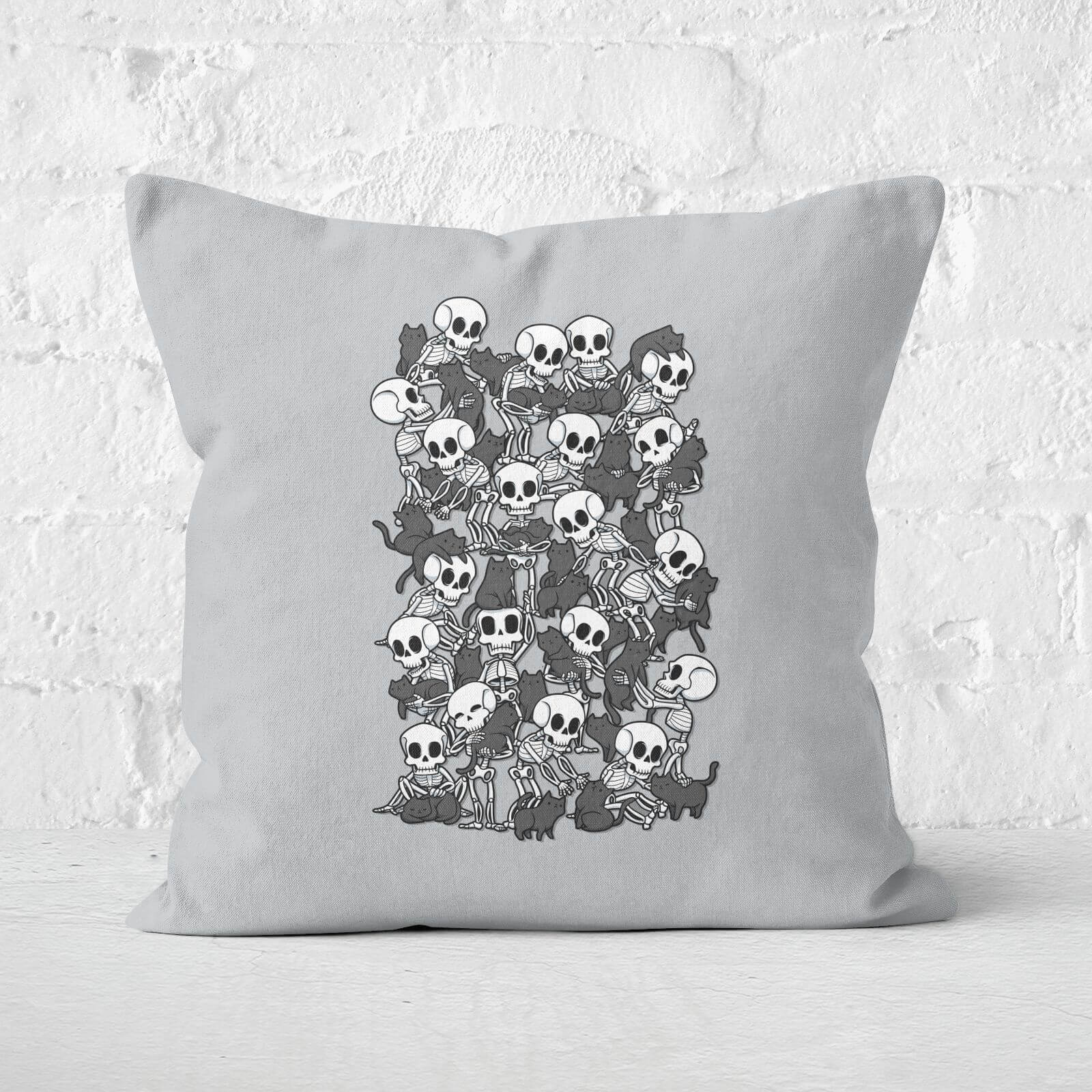 Cat Skull Party Square Cushion - 60x60cm - Soft Touch
